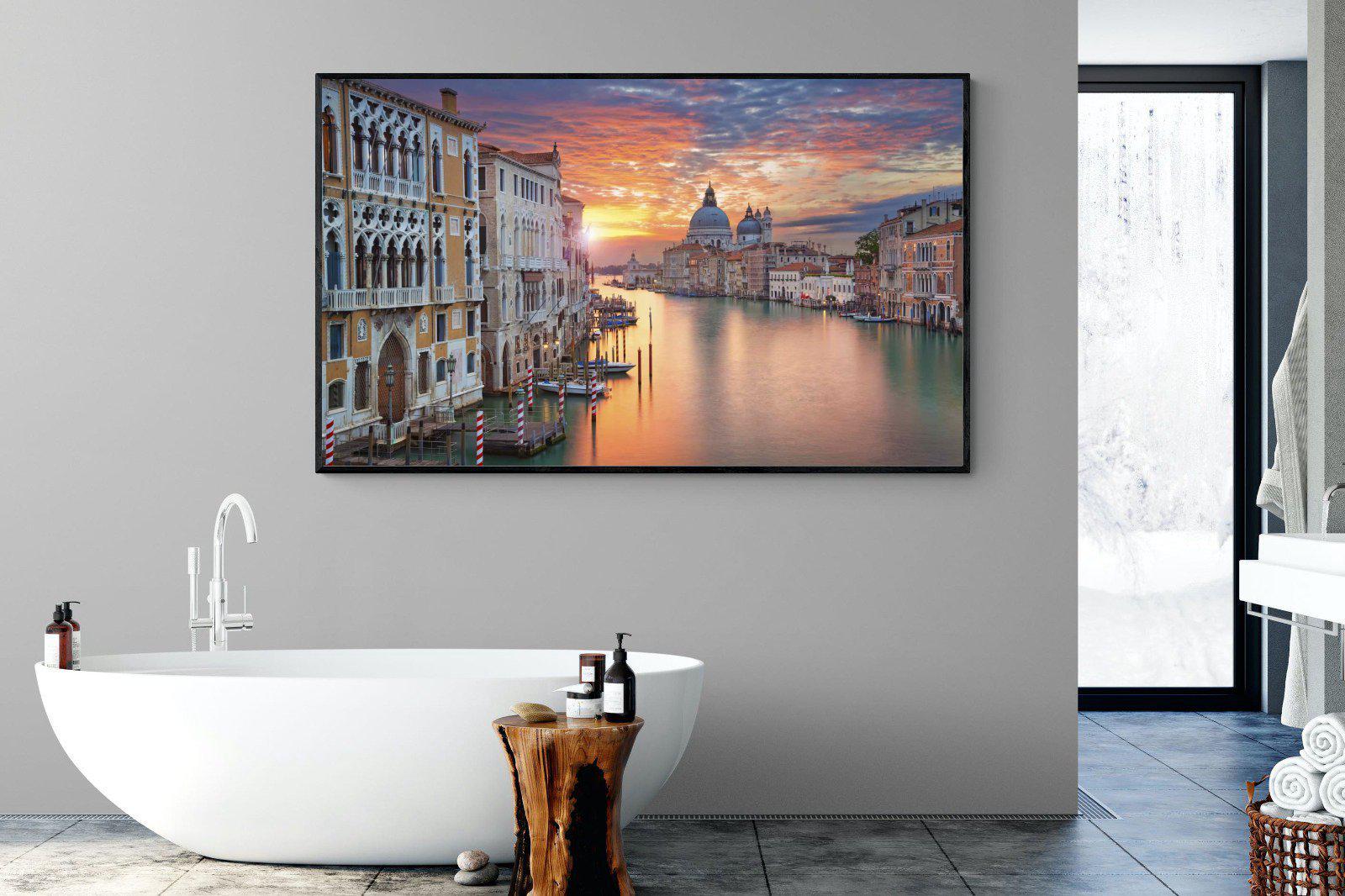 Venice at Dusk-Wall_Art-180 x 110cm-Mounted Canvas-Black-Pixalot