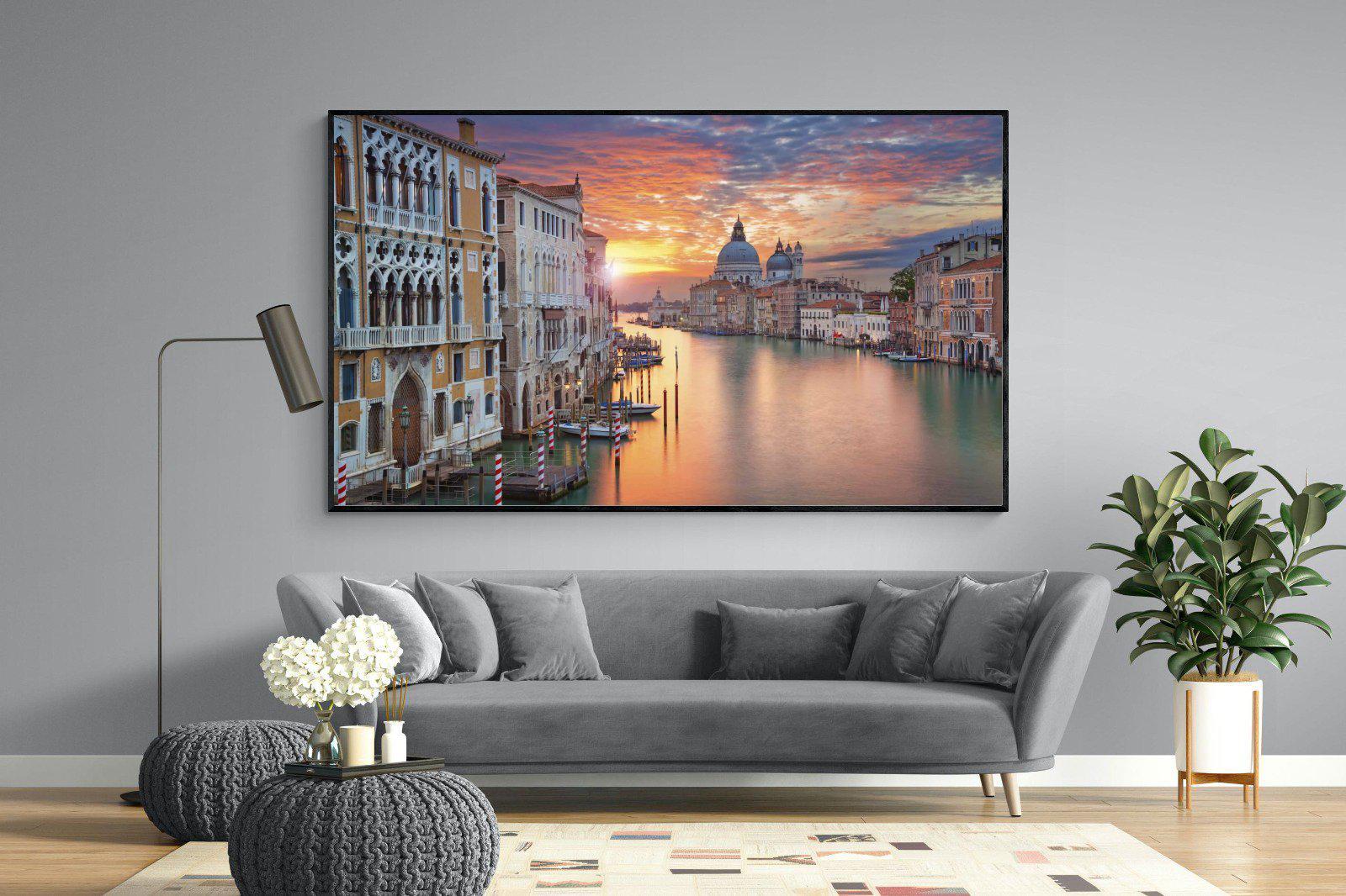 Venice at Dusk-Wall_Art-220 x 130cm-Mounted Canvas-Black-Pixalot