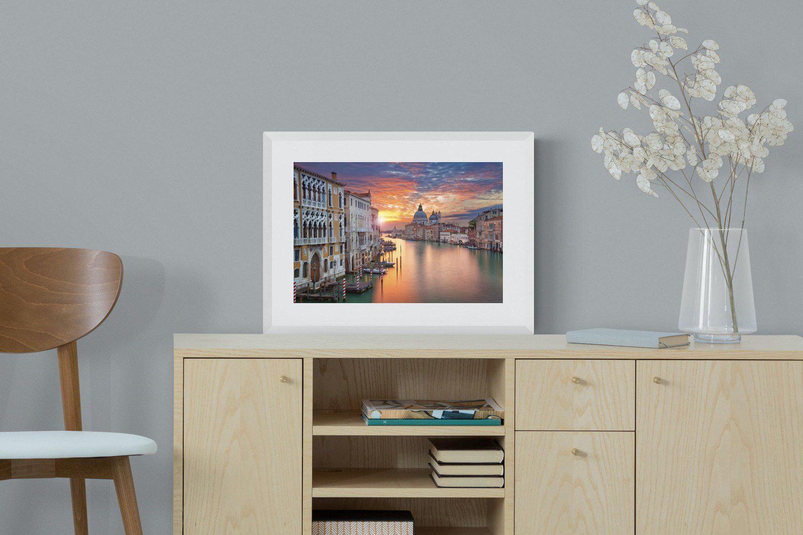 Venice at Dusk-Wall_Art-60 x 45cm-Framed Print-White-Pixalot