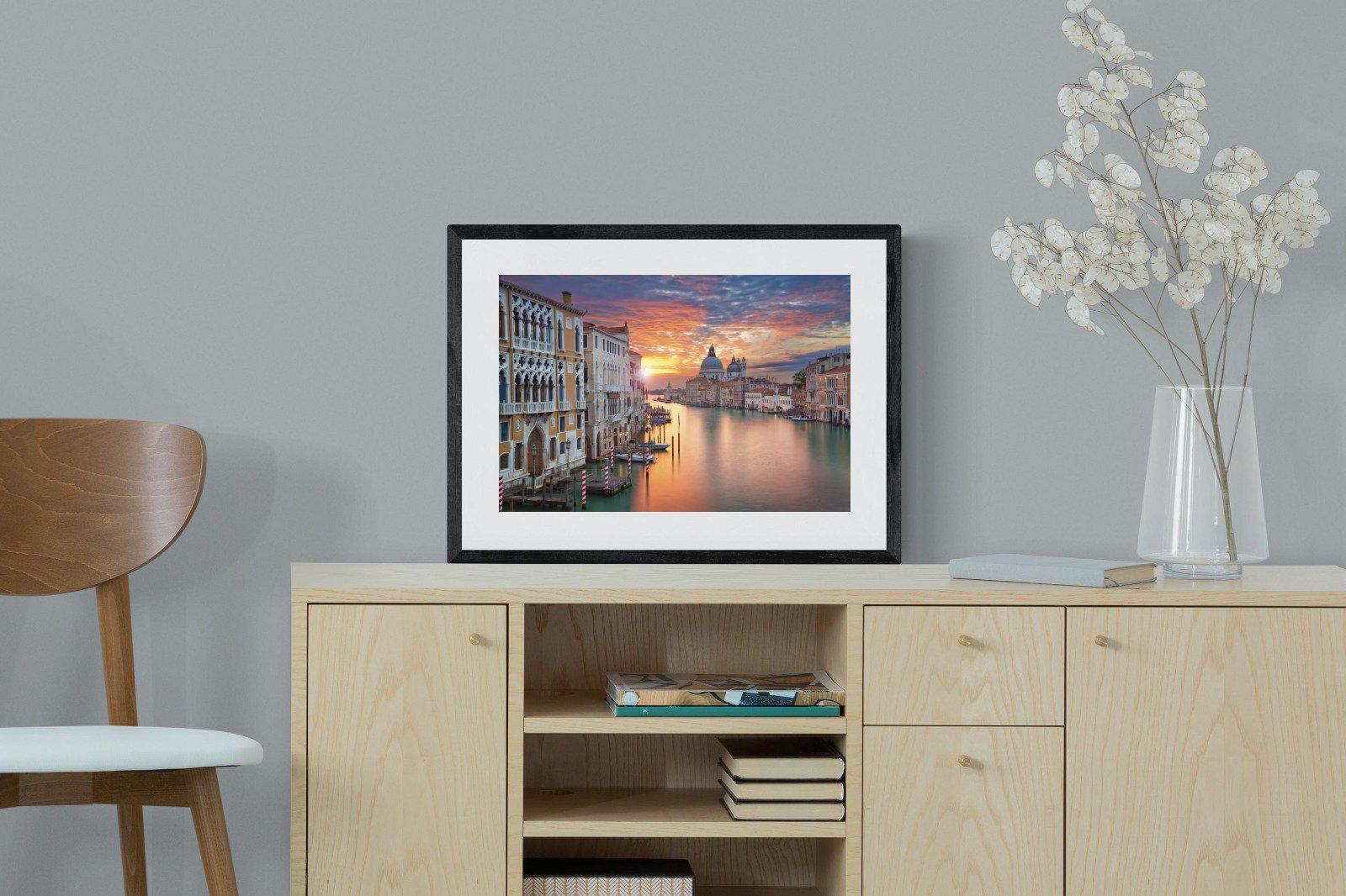 Venice at Dusk-Wall_Art-60 x 45cm-Framed Print-Black-Pixalot
