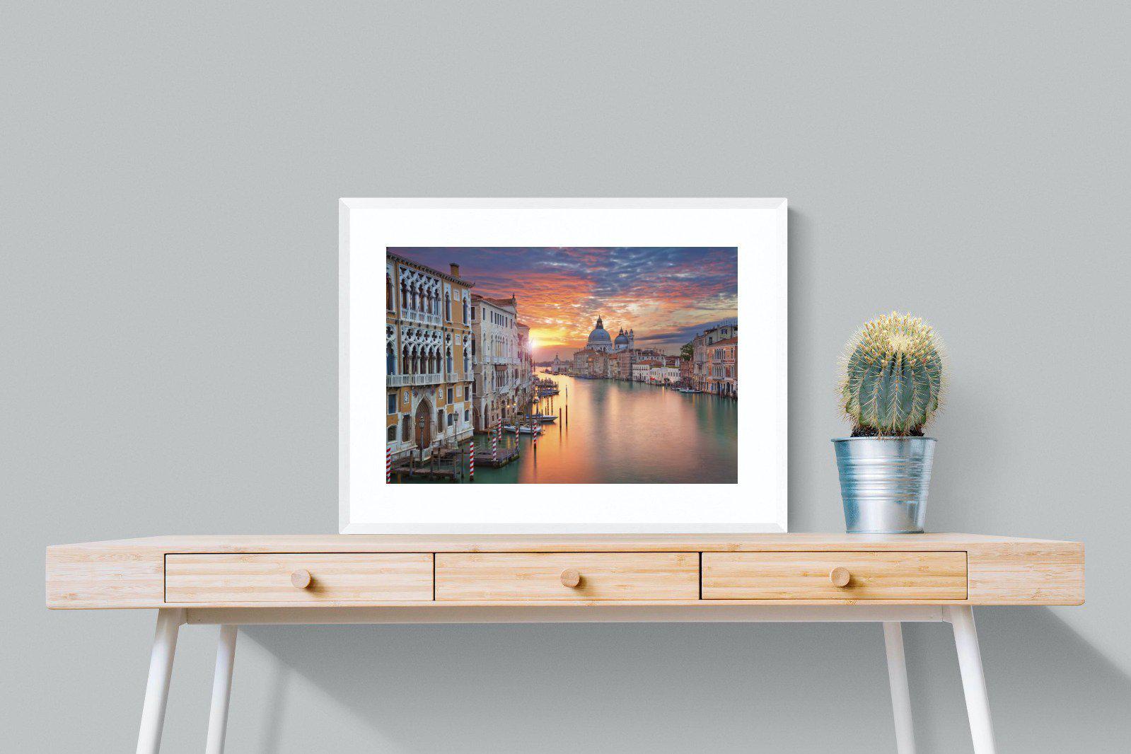 Venice at Dusk-Wall_Art-80 x 60cm-Framed Print-White-Pixalot