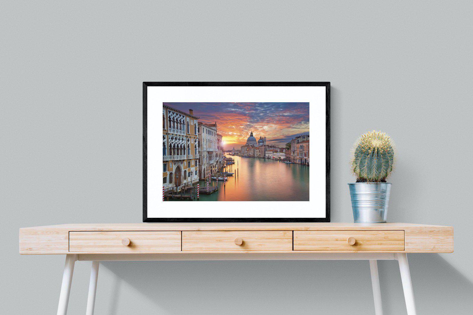 Venice at Dusk-Wall_Art-80 x 60cm-Framed Print-Black-Pixalot