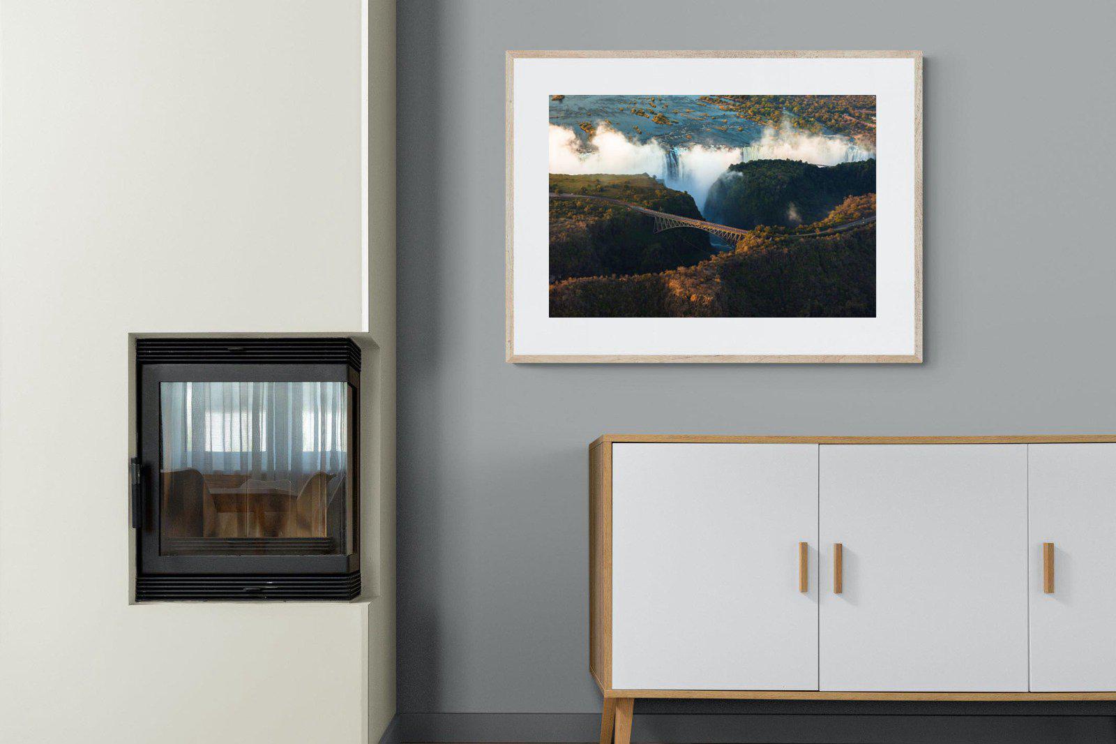 Victoria Falls-Wall_Art-100 x 75cm-Framed Print-Wood-Pixalot