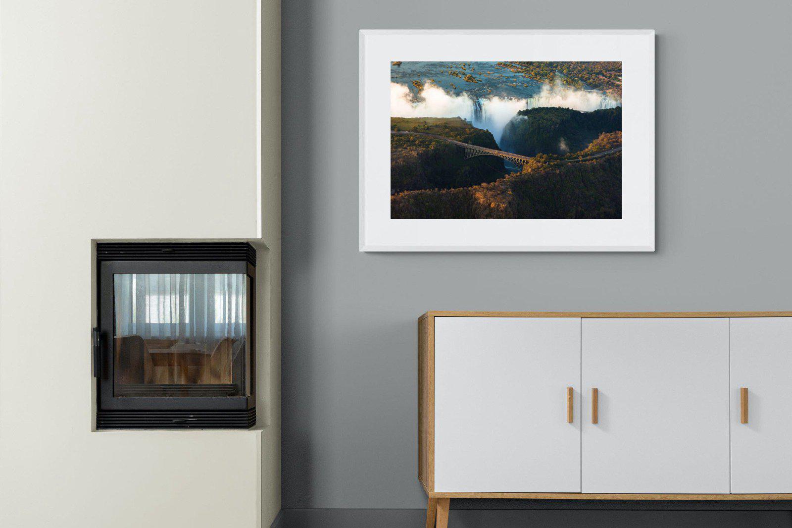 Victoria Falls-Wall_Art-100 x 75cm-Framed Print-White-Pixalot