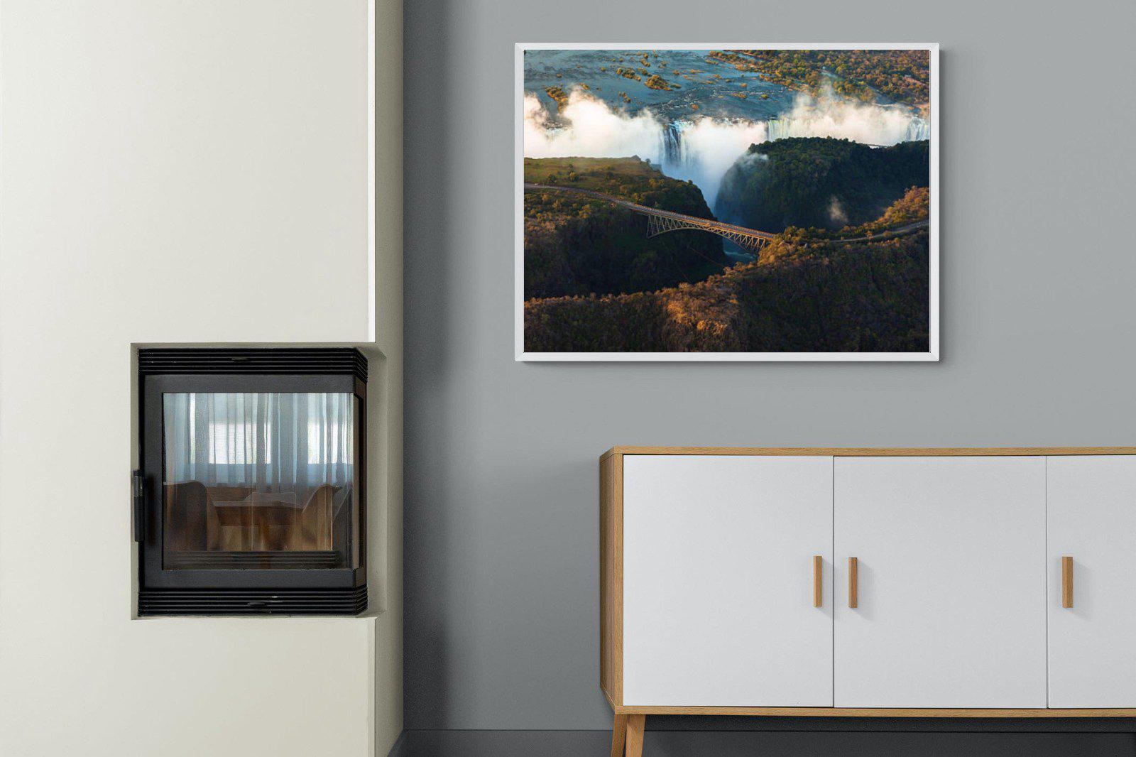 Victoria Falls-Wall_Art-100 x 75cm-Mounted Canvas-White-Pixalot