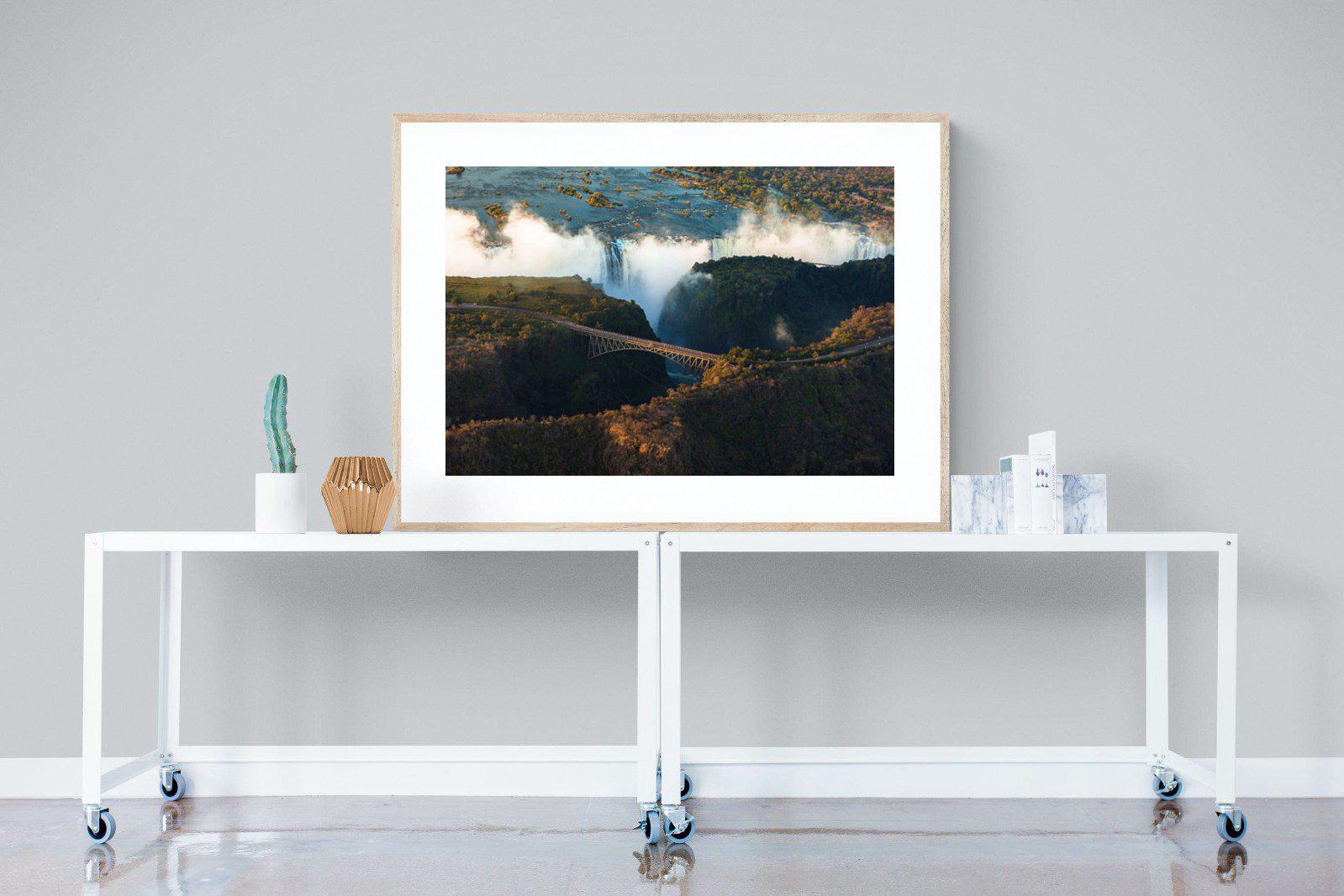 Victoria Falls-Wall_Art-120 x 90cm-Framed Print-Wood-Pixalot