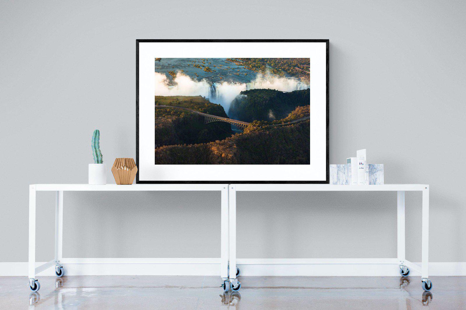 Victoria Falls-Wall_Art-120 x 90cm-Framed Print-Black-Pixalot