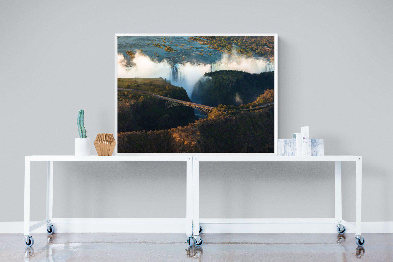Victoria Falls-Wall_Art-120 x 90cm-Mounted Canvas-White-Pixalot