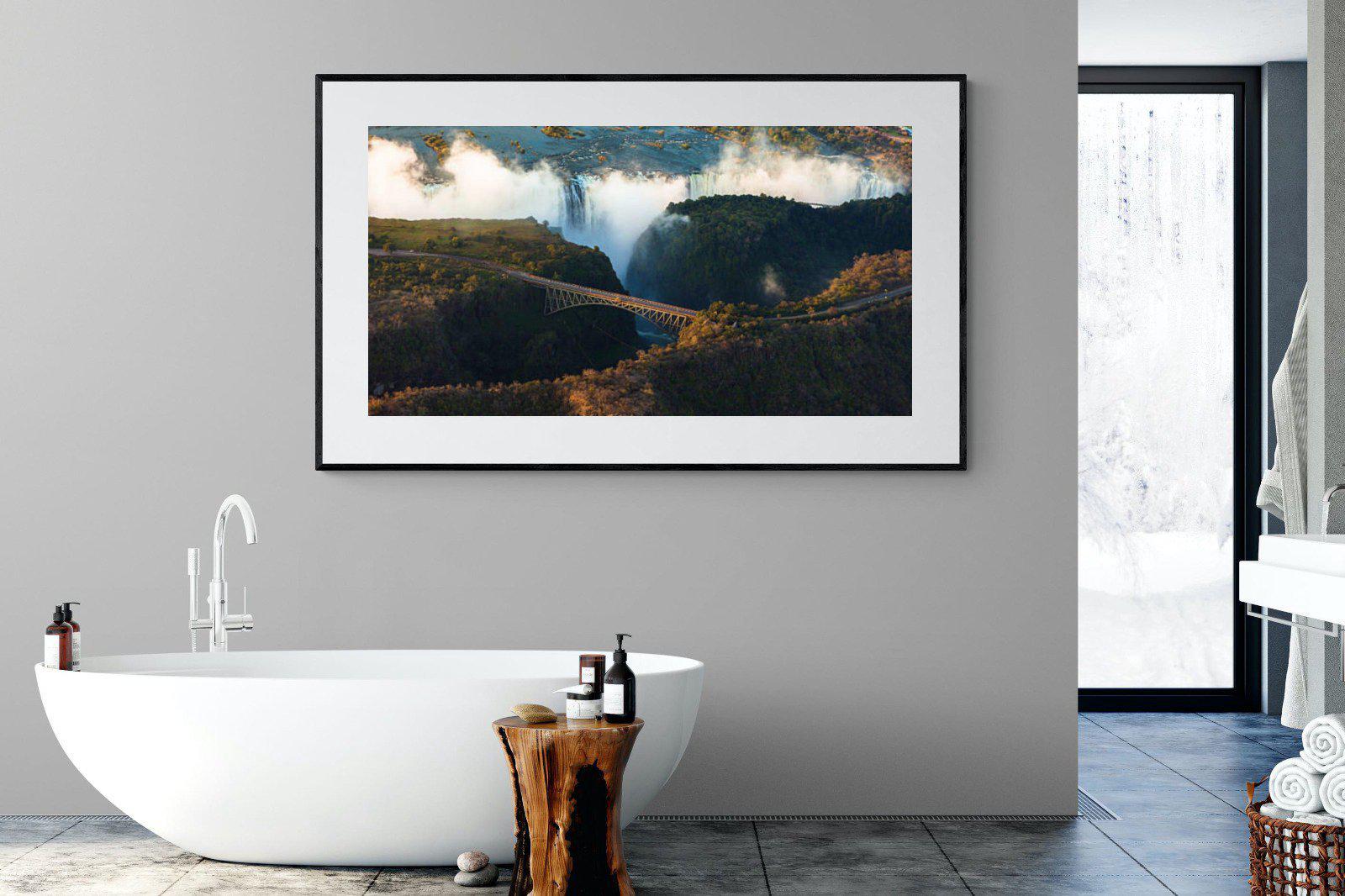 Victoria Falls-Wall_Art-180 x 110cm-Framed Print-Black-Pixalot