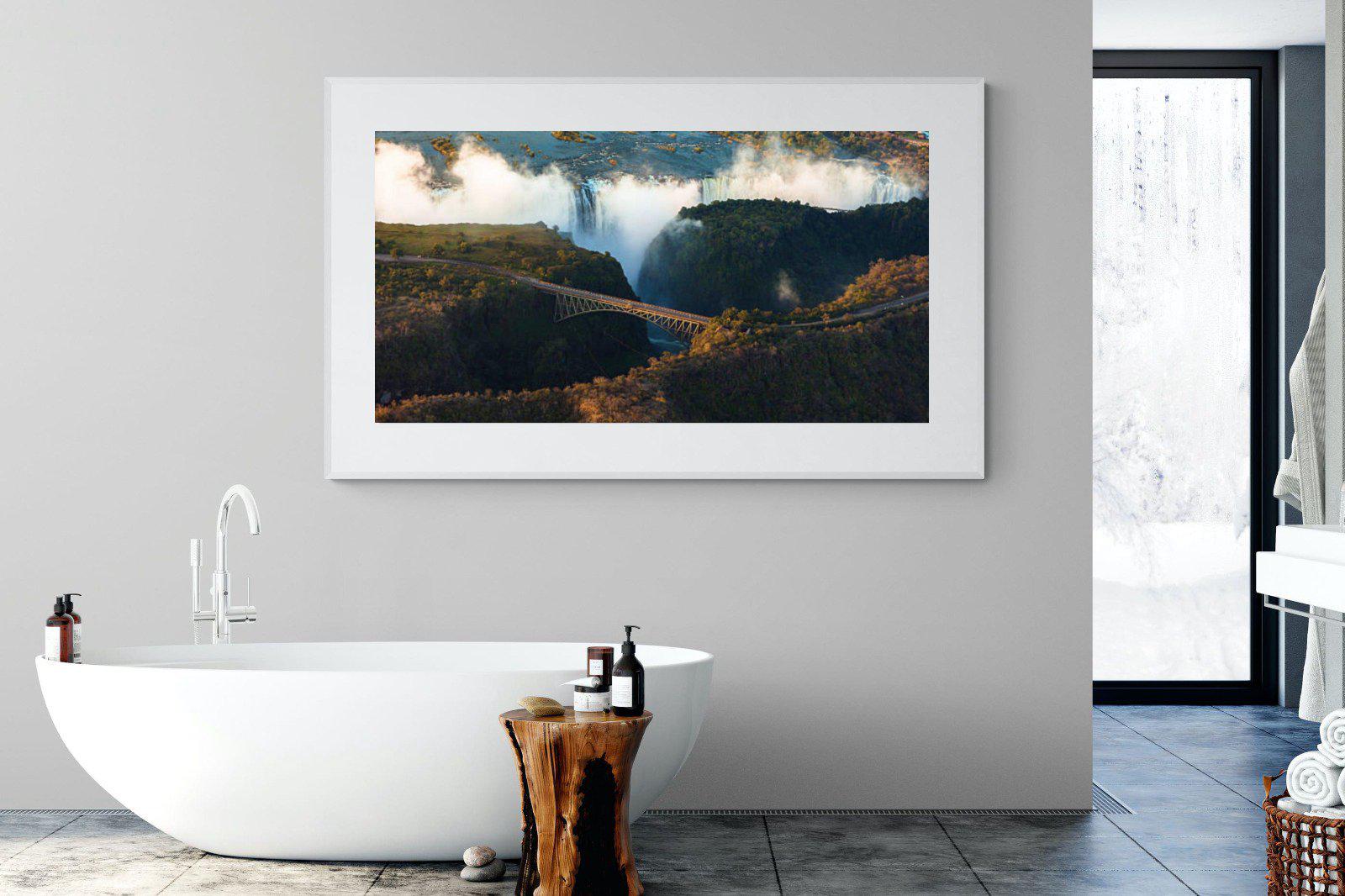 Victoria Falls-Wall_Art-180 x 110cm-Framed Print-White-Pixalot