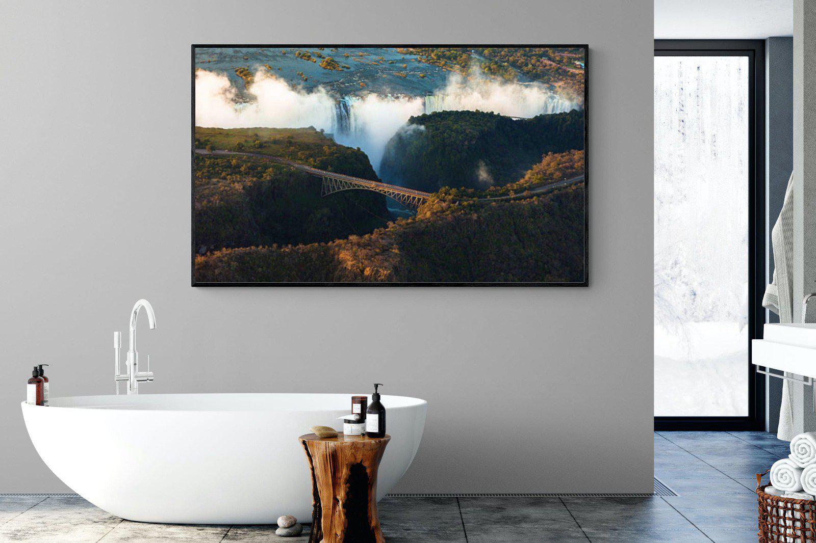 Victoria Falls-Wall_Art-180 x 110cm-Mounted Canvas-Black-Pixalot