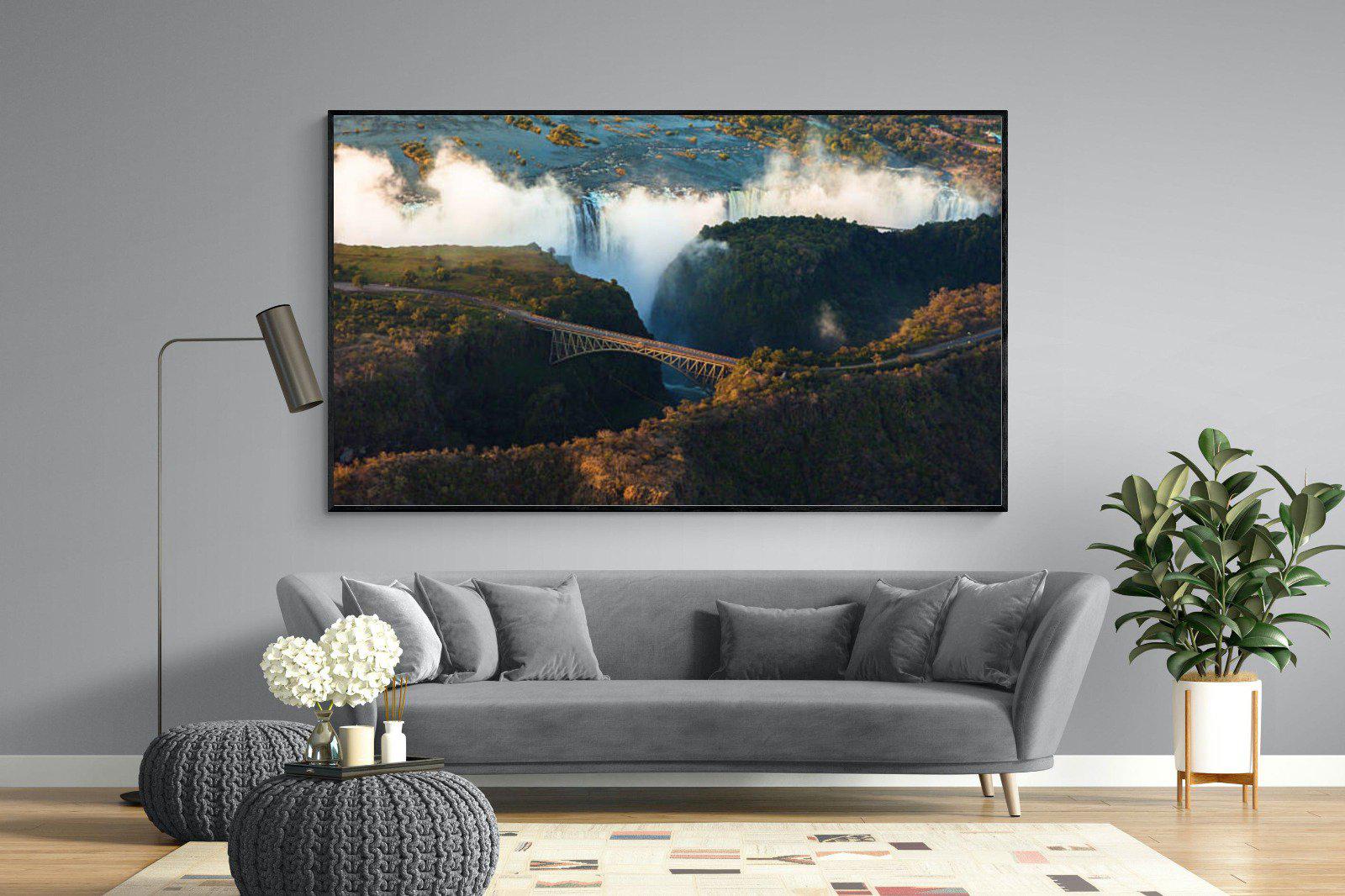 Victoria Falls-Wall_Art-220 x 130cm-Mounted Canvas-Black-Pixalot