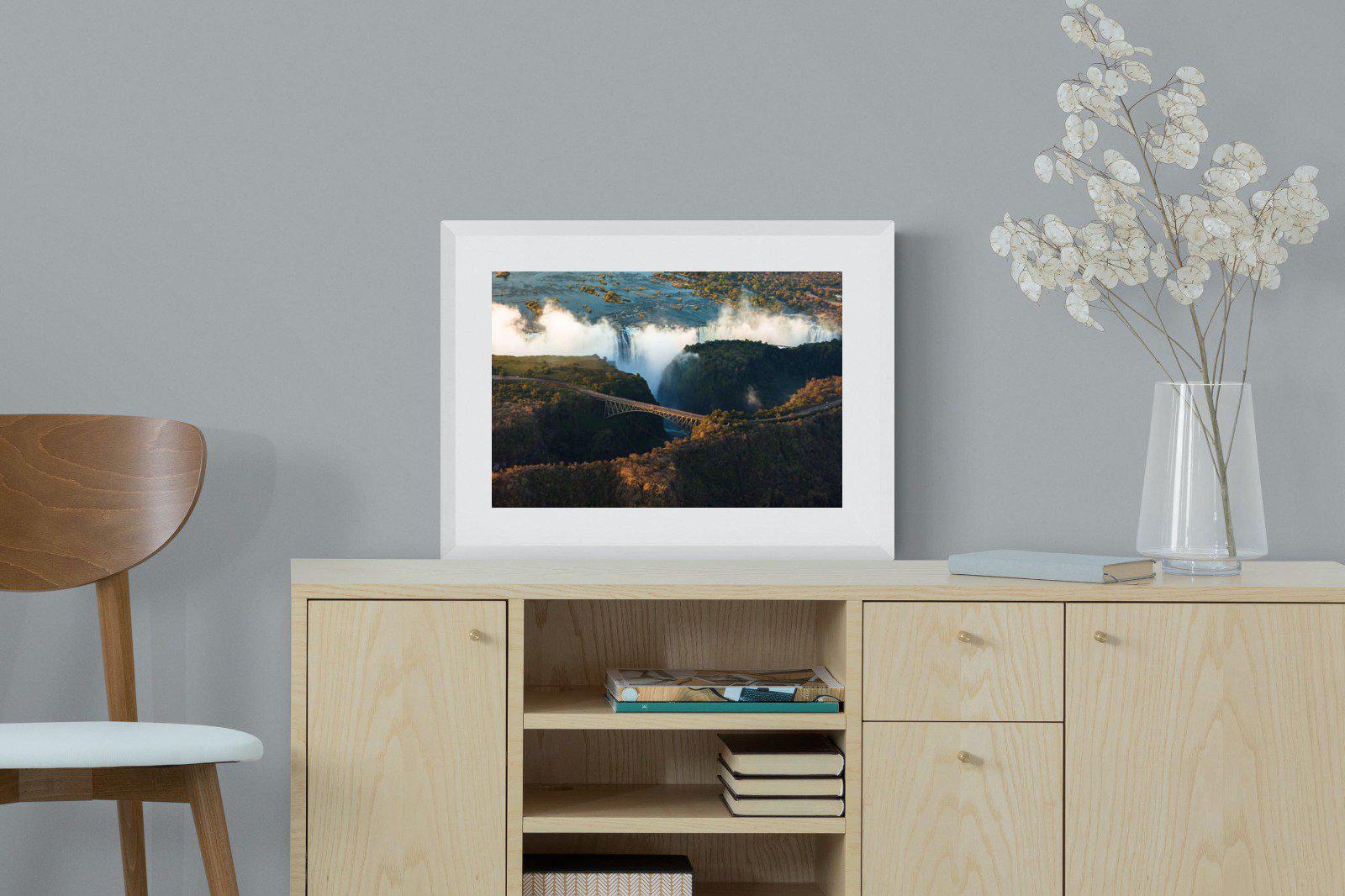 Victoria Falls-Wall_Art-60 x 45cm-Framed Print-White-Pixalot