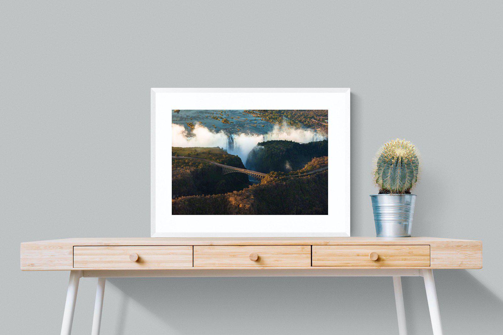 Victoria Falls-Wall_Art-80 x 60cm-Framed Print-White-Pixalot