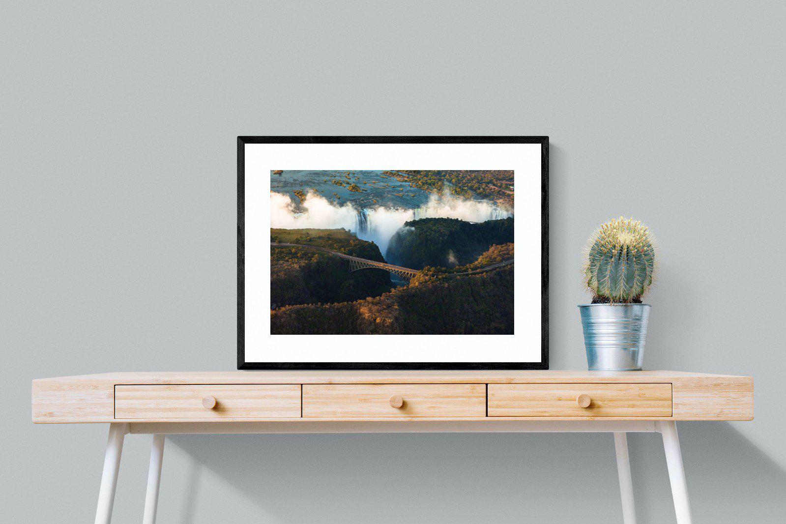 Victoria Falls-Wall_Art-80 x 60cm-Framed Print-Black-Pixalot