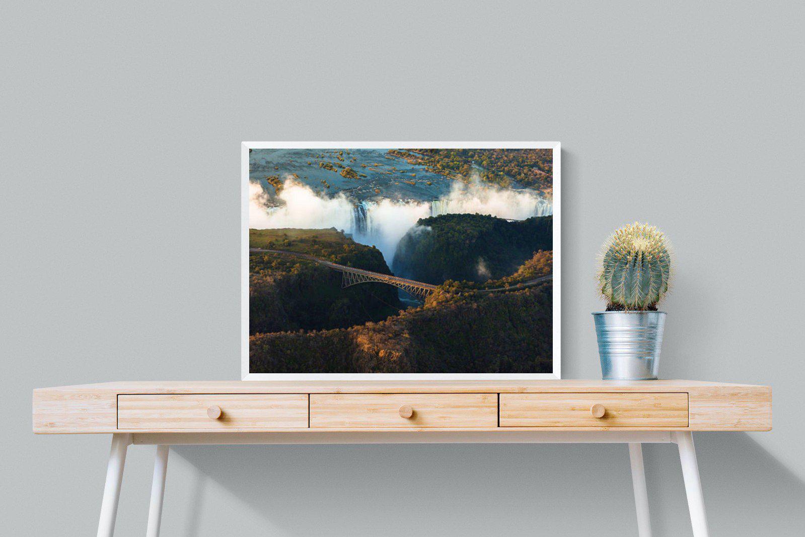 Victoria Falls-Wall_Art-80 x 60cm-Mounted Canvas-White-Pixalot
