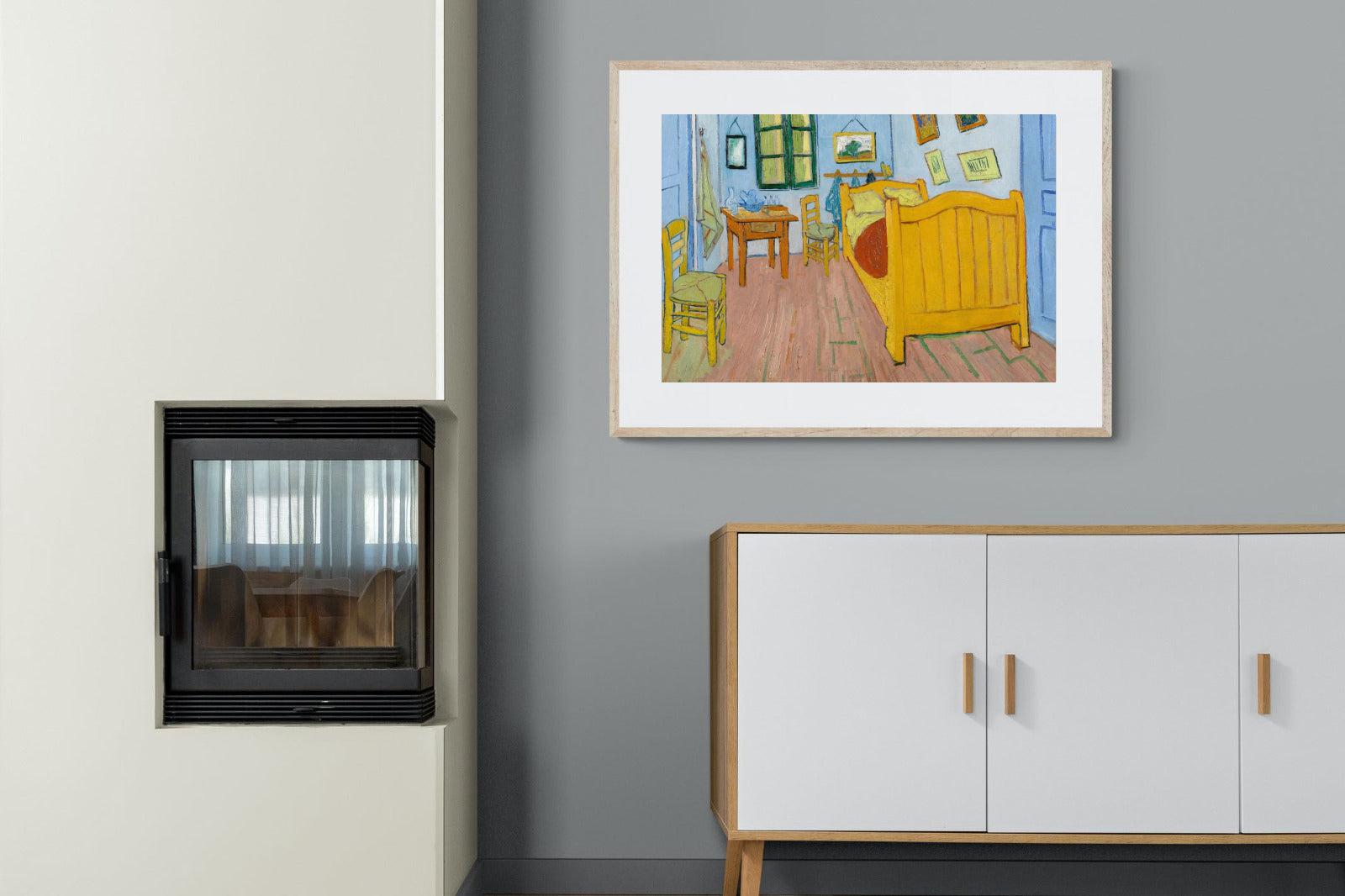 Vincent's Bedroom in Arles-Wall_Art-100 x 75cm-Framed Print-Wood-Pixalot