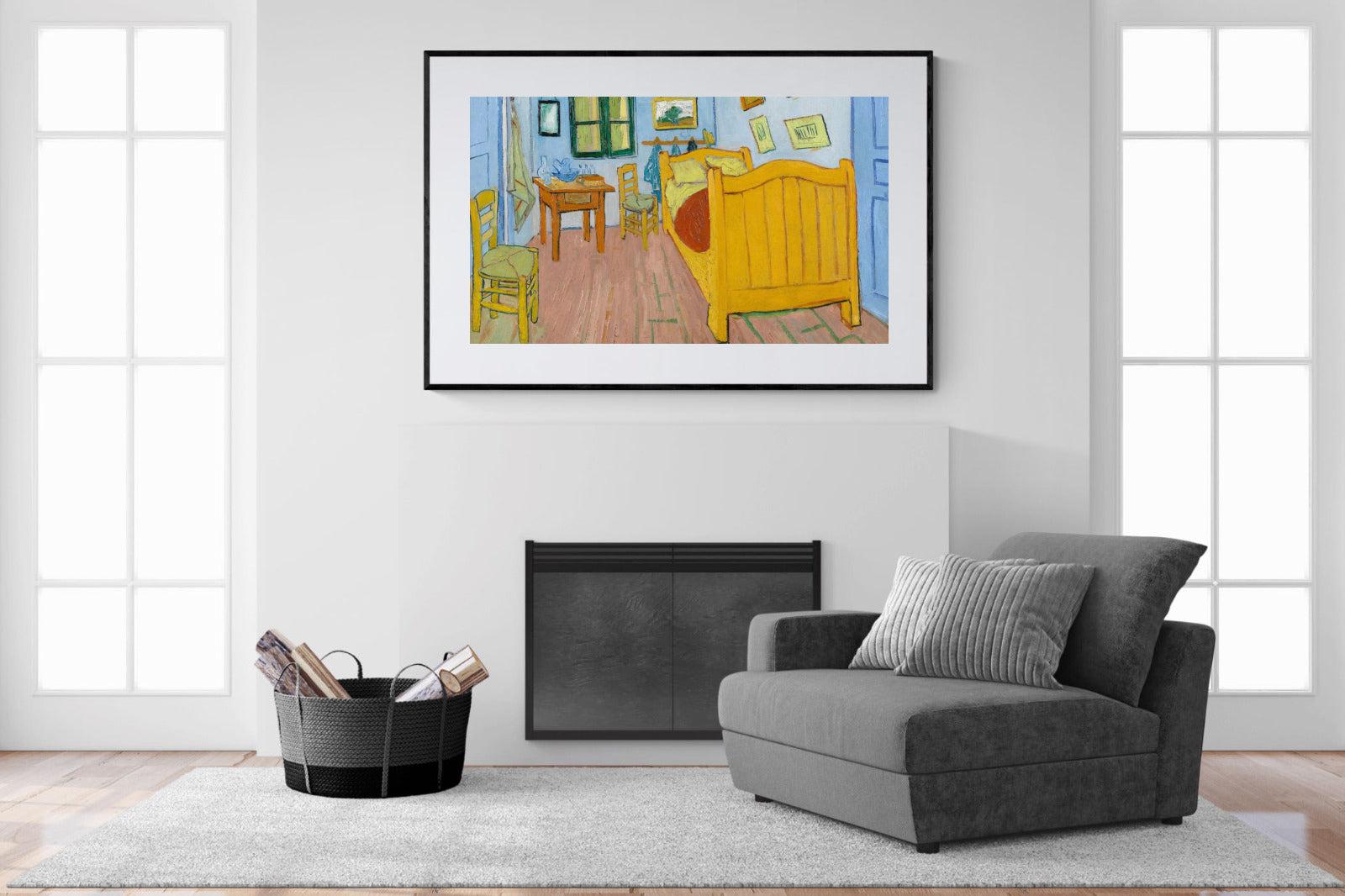 Vincent's Bedroom in Arles-Wall_Art-150 x 100cm-Framed Print-Black-Pixalot