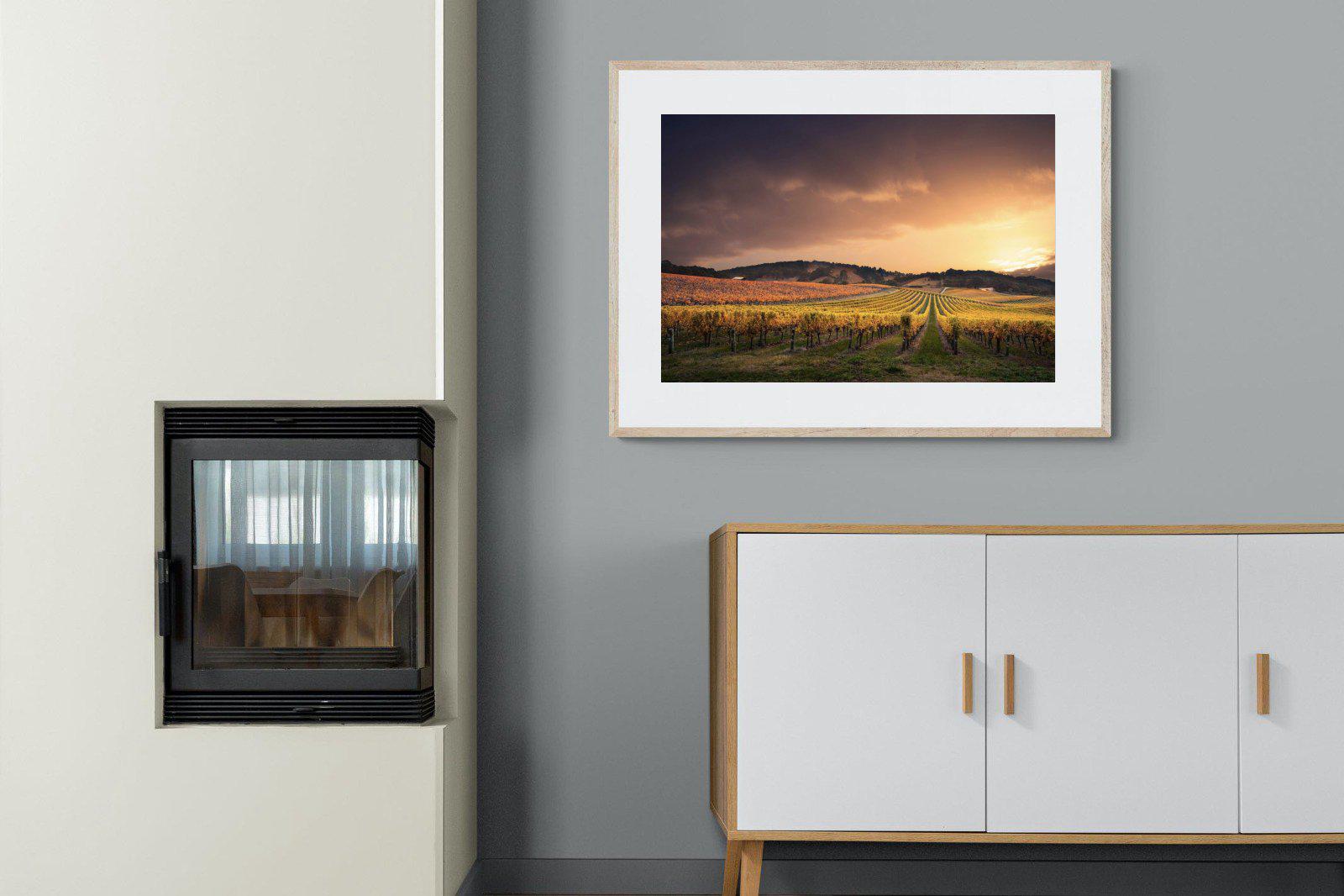 Vineyards-Wall_Art-100 x 75cm-Framed Print-Wood-Pixalot