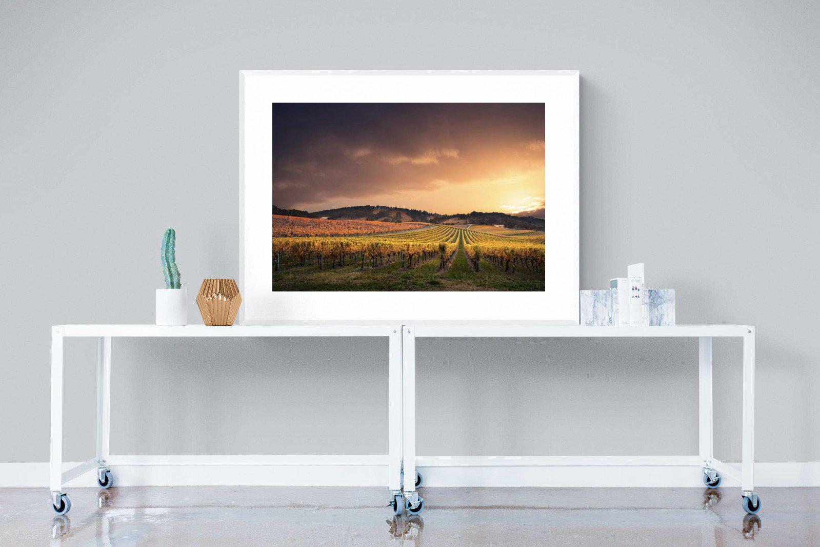Vineyards-Wall_Art-120 x 90cm-Framed Print-White-Pixalot