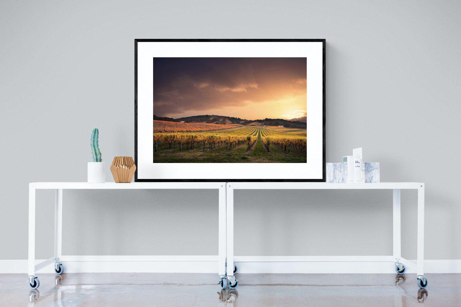 Vineyards-Wall_Art-120 x 90cm-Framed Print-Black-Pixalot