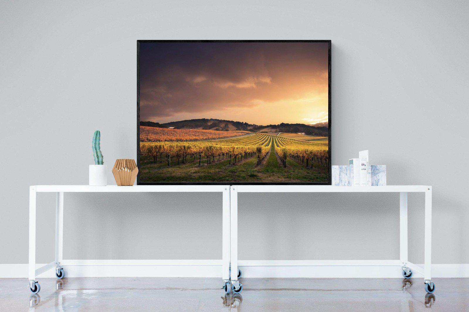 Vineyards-Wall_Art-120 x 90cm-Mounted Canvas-Black-Pixalot