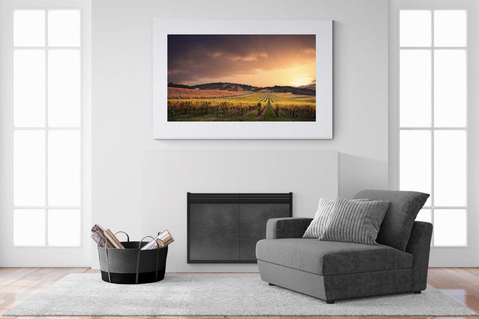 Vineyards-Wall_Art-150 x 100cm-Framed Print-White-Pixalot