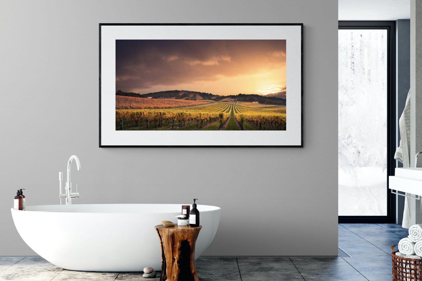 Vineyards-Wall_Art-180 x 110cm-Framed Print-Black-Pixalot