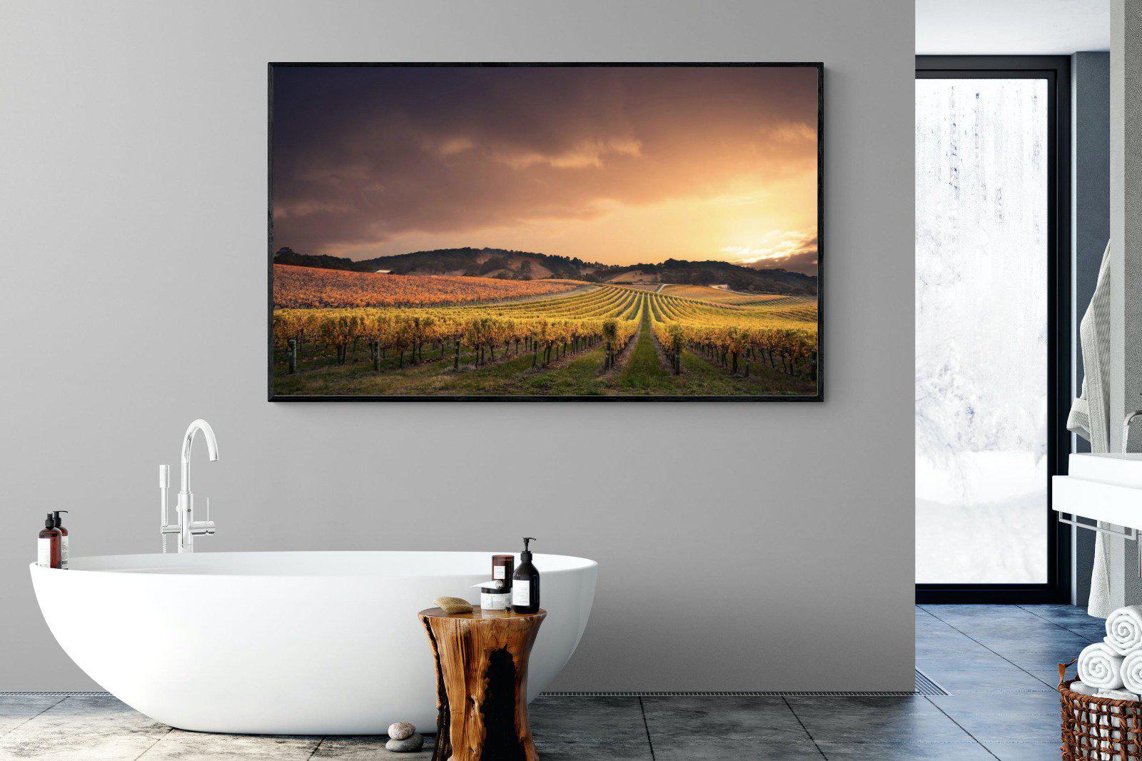 Vineyards-Wall_Art-180 x 110cm-Mounted Canvas-Black-Pixalot
