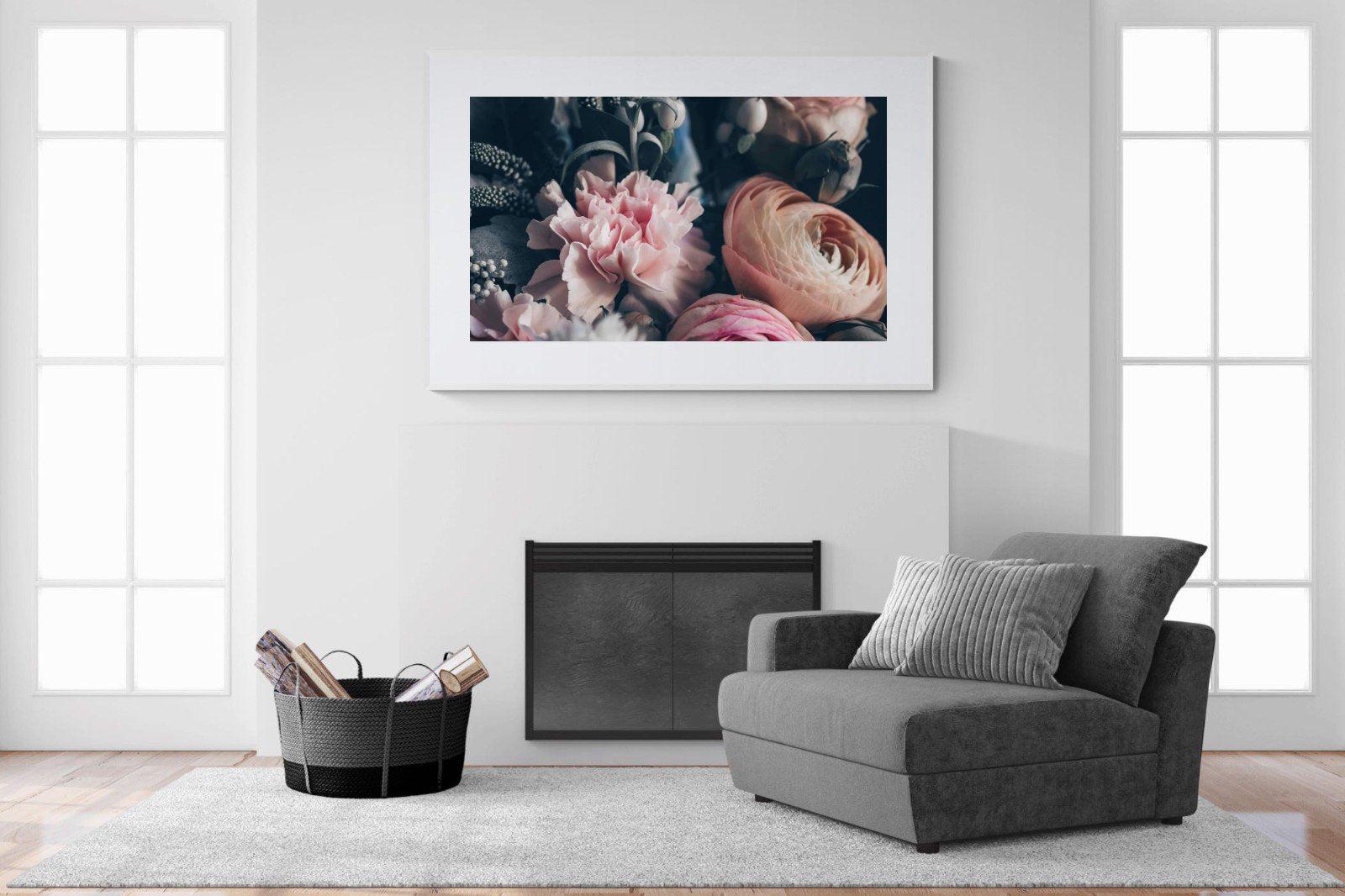 Vintage Bouquet-Wall_Art-150 x 100cm-Framed Print-White-Pixalot