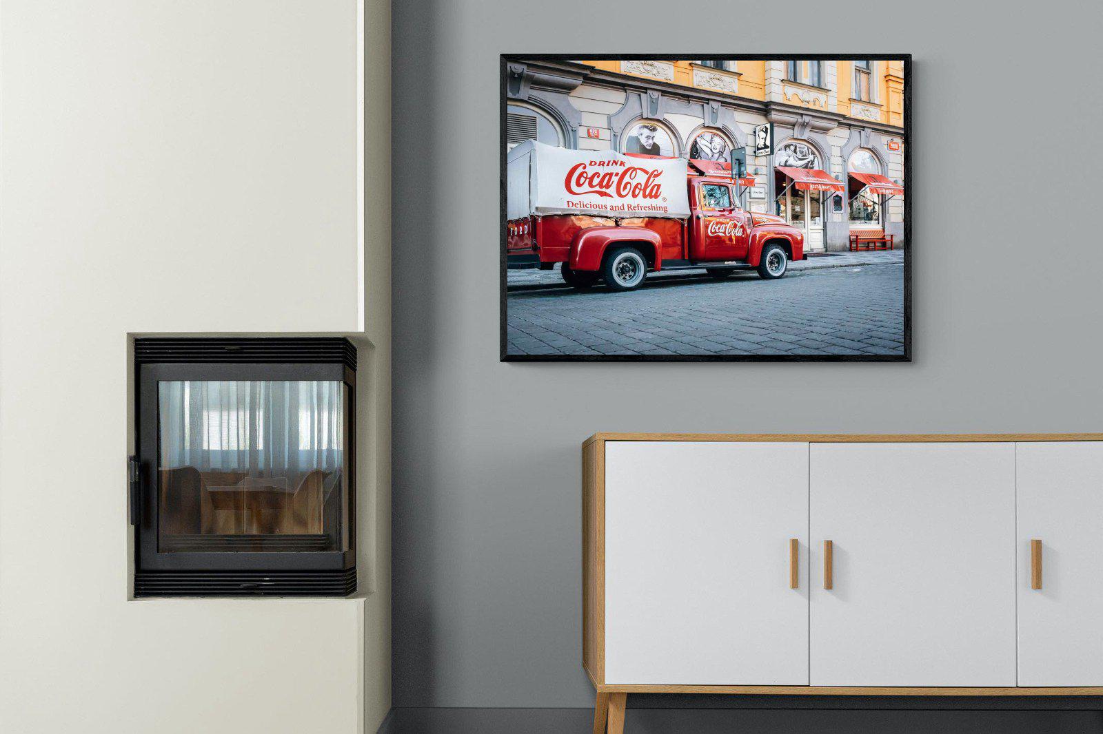 Vintage Coca-Cola-Wall_Art-100 x 75cm-Mounted Canvas-Black-Pixalot