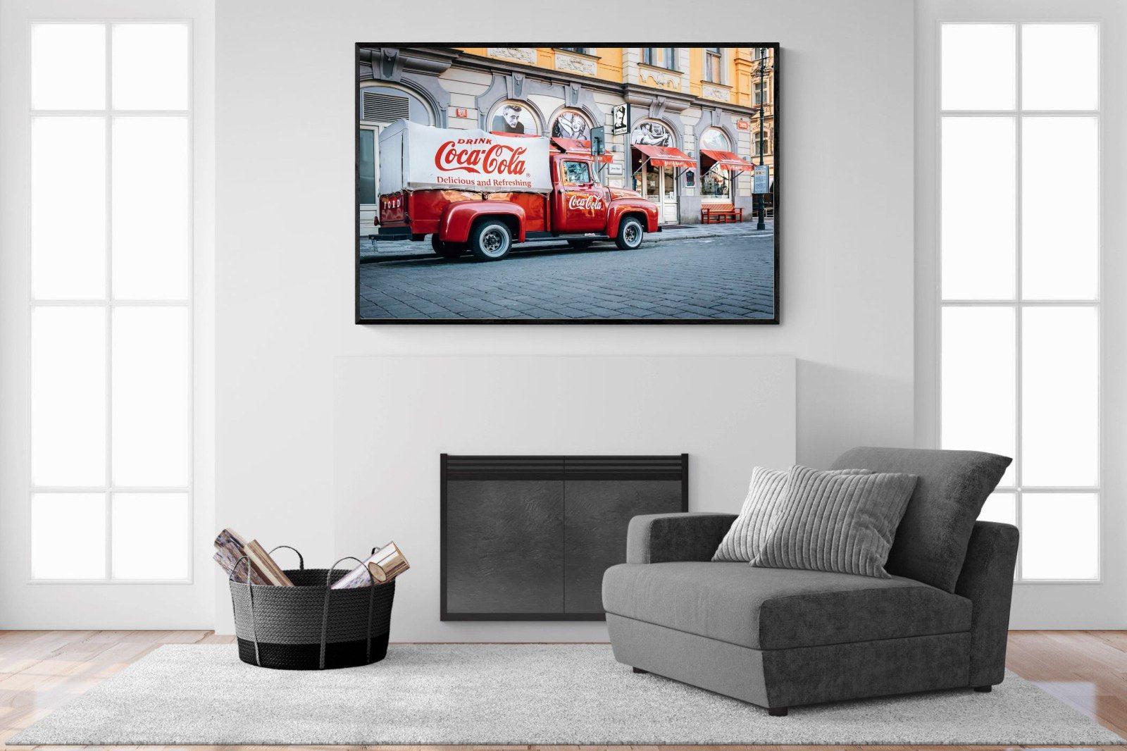 Vintage Coca-Cola-Wall_Art-150 x 100cm-Mounted Canvas-Black-Pixalot