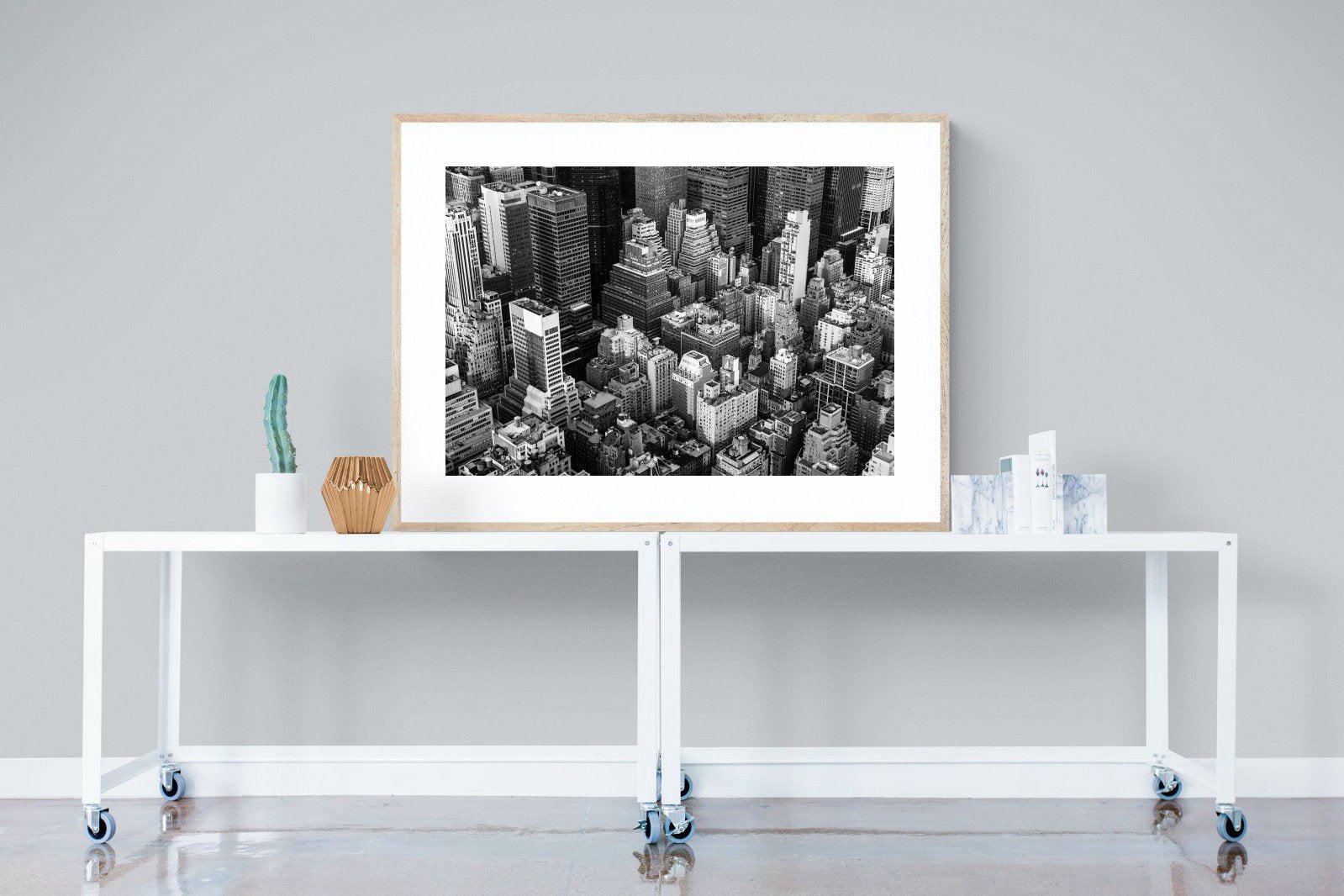 Vintage NYC-Wall_Art-120 x 90cm-Framed Print-Wood-Pixalot