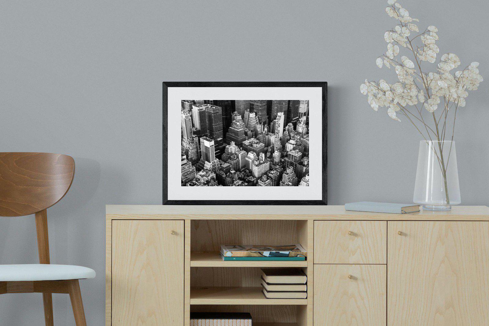 Vintage NYC-Wall_Art-60 x 45cm-Framed Print-Black-Pixalot