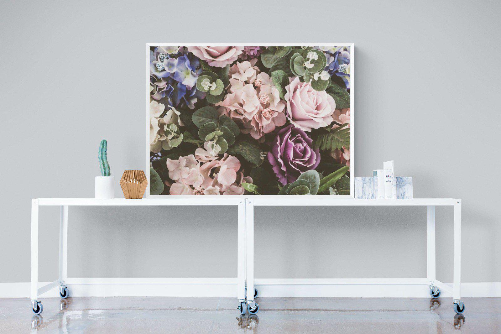 Vintage Roses-Wall_Art-120 x 90cm-Mounted Canvas-White-Pixalot