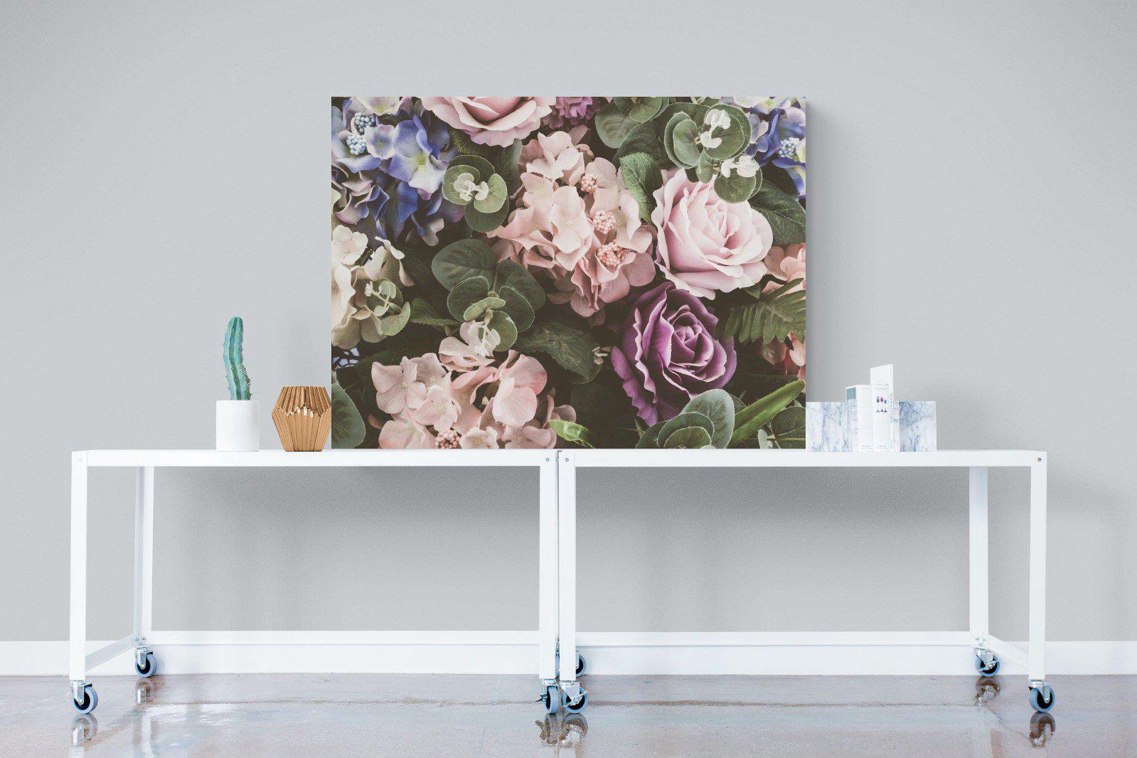 Vintage Roses-Wall_Art-120 x 90cm-Mounted Canvas-No Frame-Pixalot