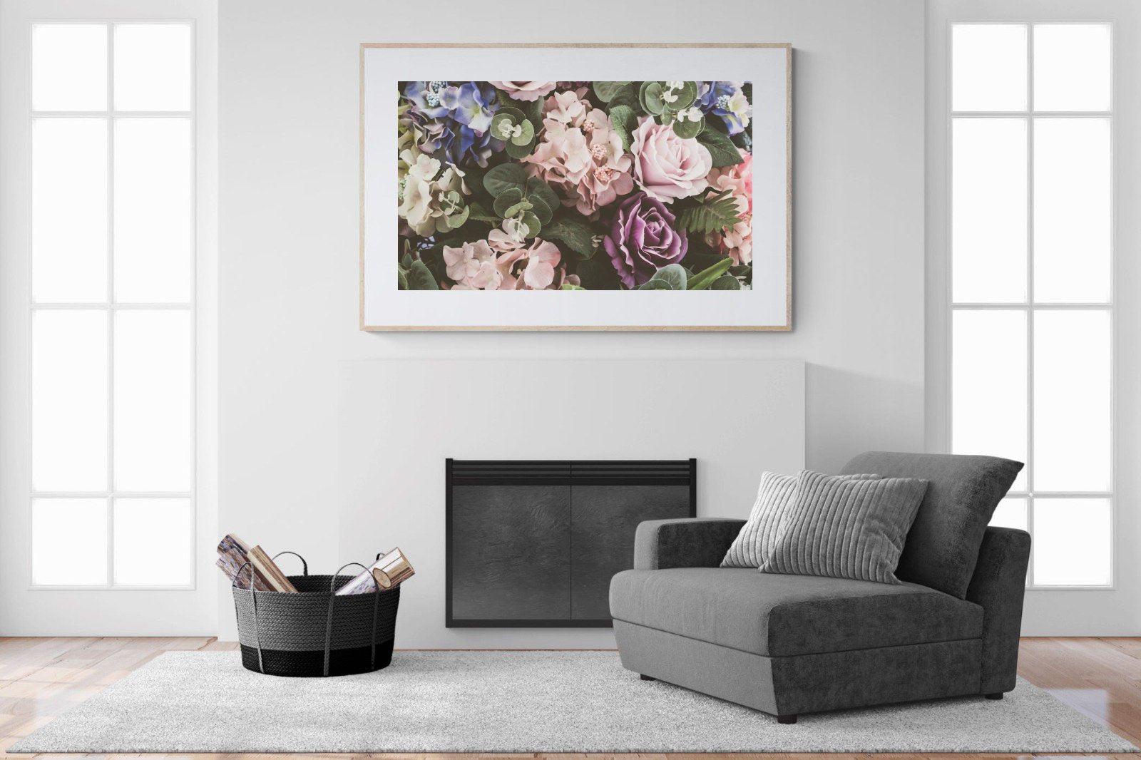 Vintage Roses-Wall_Art-150 x 100cm-Framed Print-Wood-Pixalot