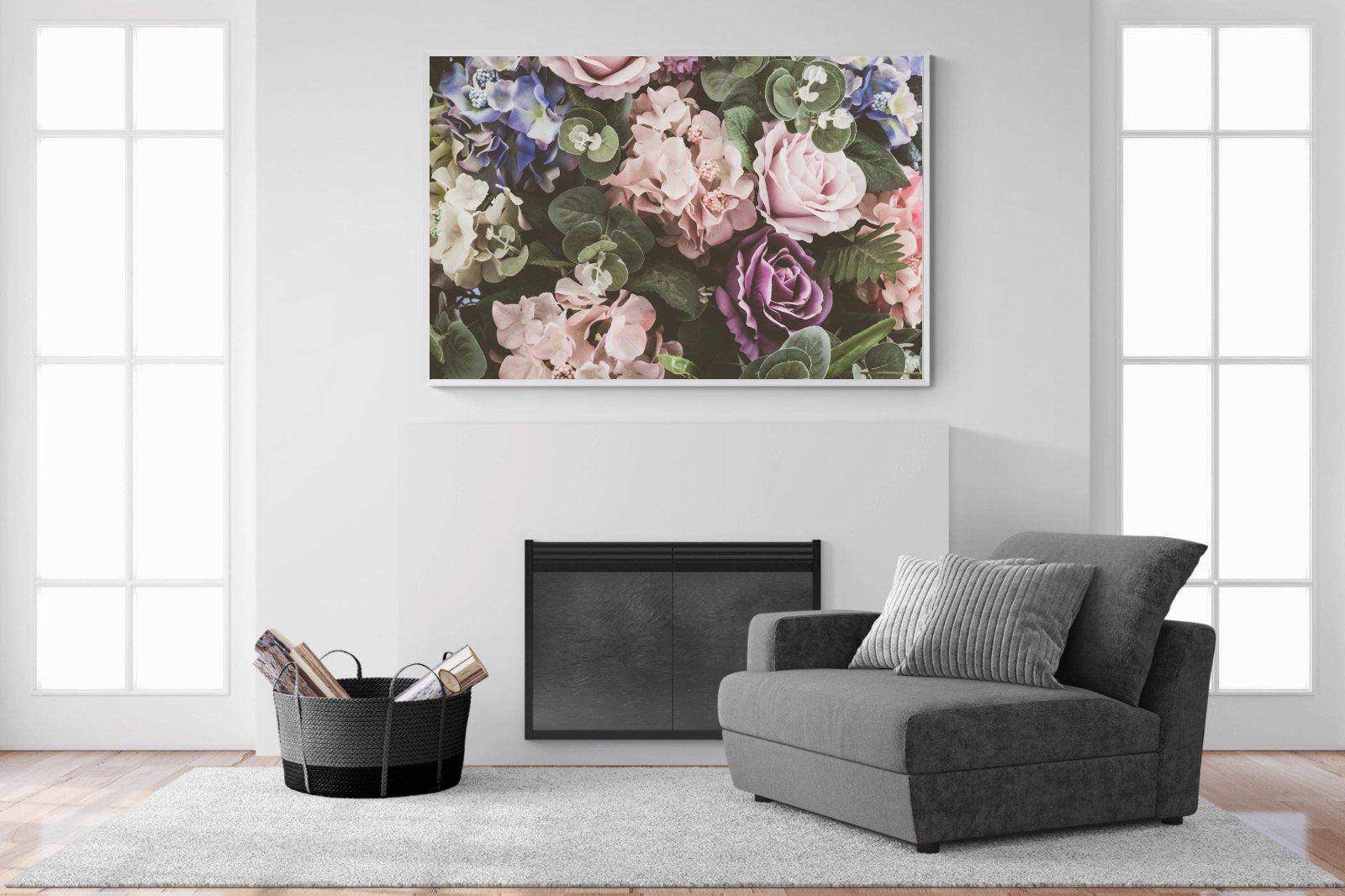 Vintage Roses-Wall_Art-150 x 100cm-Mounted Canvas-White-Pixalot