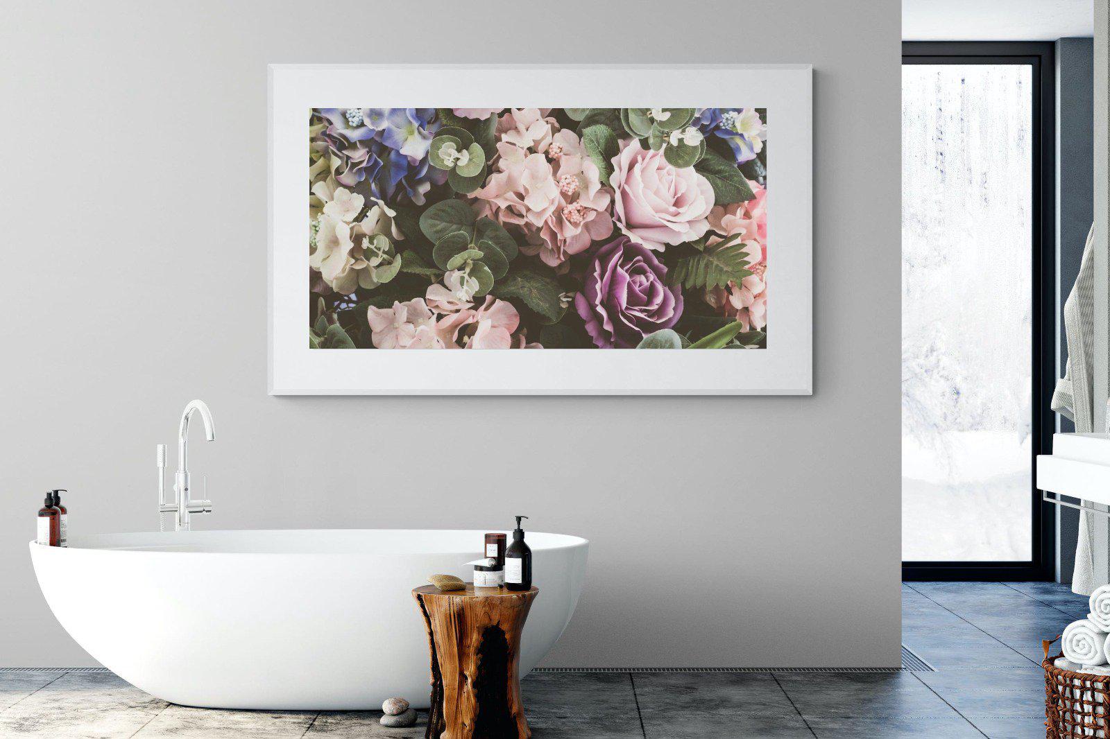 Vintage Roses-Wall_Art-180 x 110cm-Framed Print-White-Pixalot