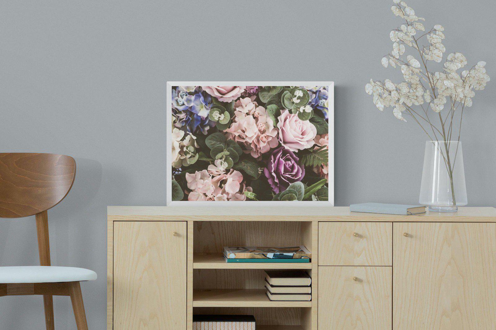 Vintage Roses-Wall_Art-60 x 45cm-Mounted Canvas-White-Pixalot