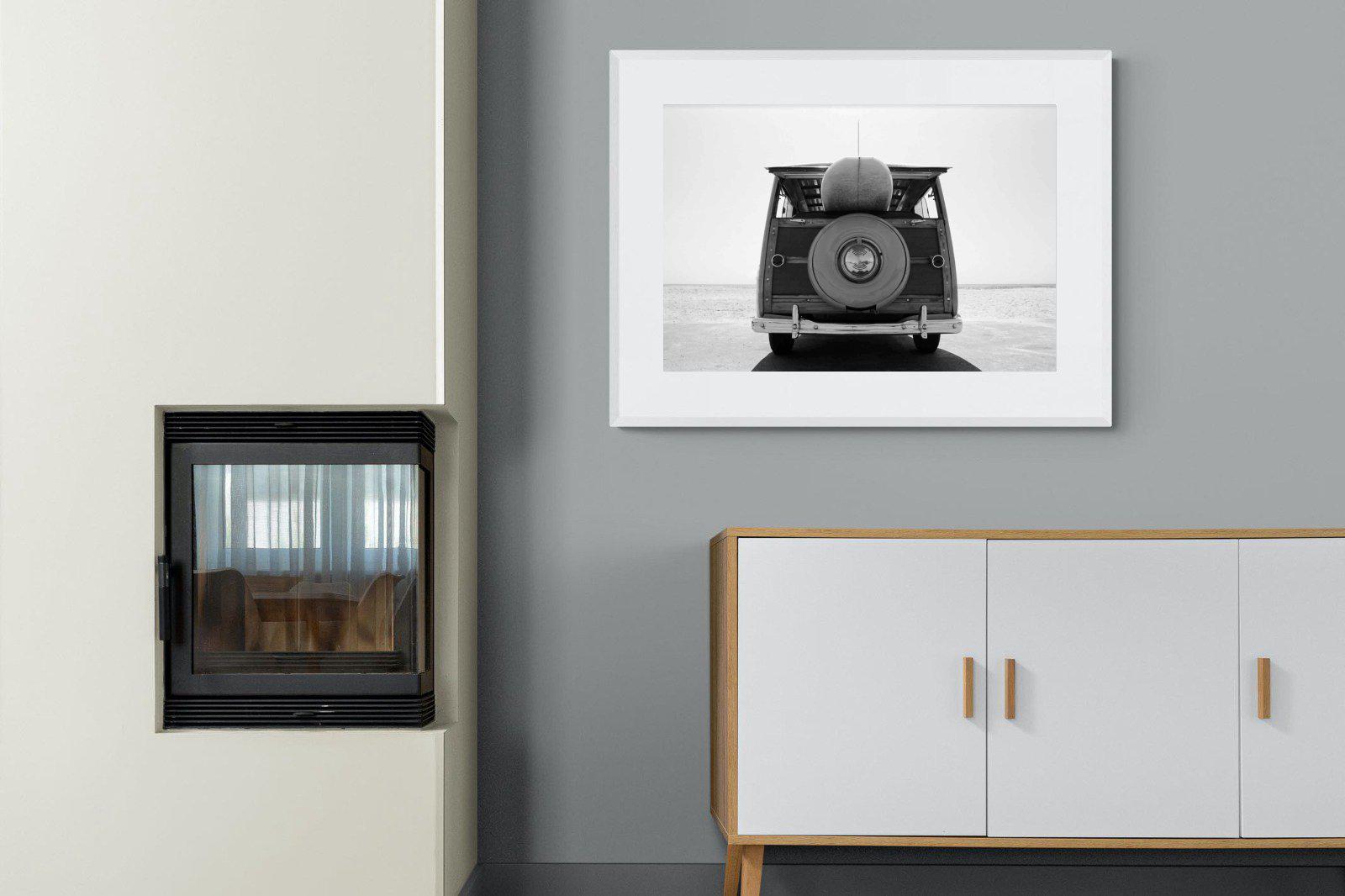 Vintage Surf-Wall_Art-100 x 75cm-Framed Print-White-Pixalot