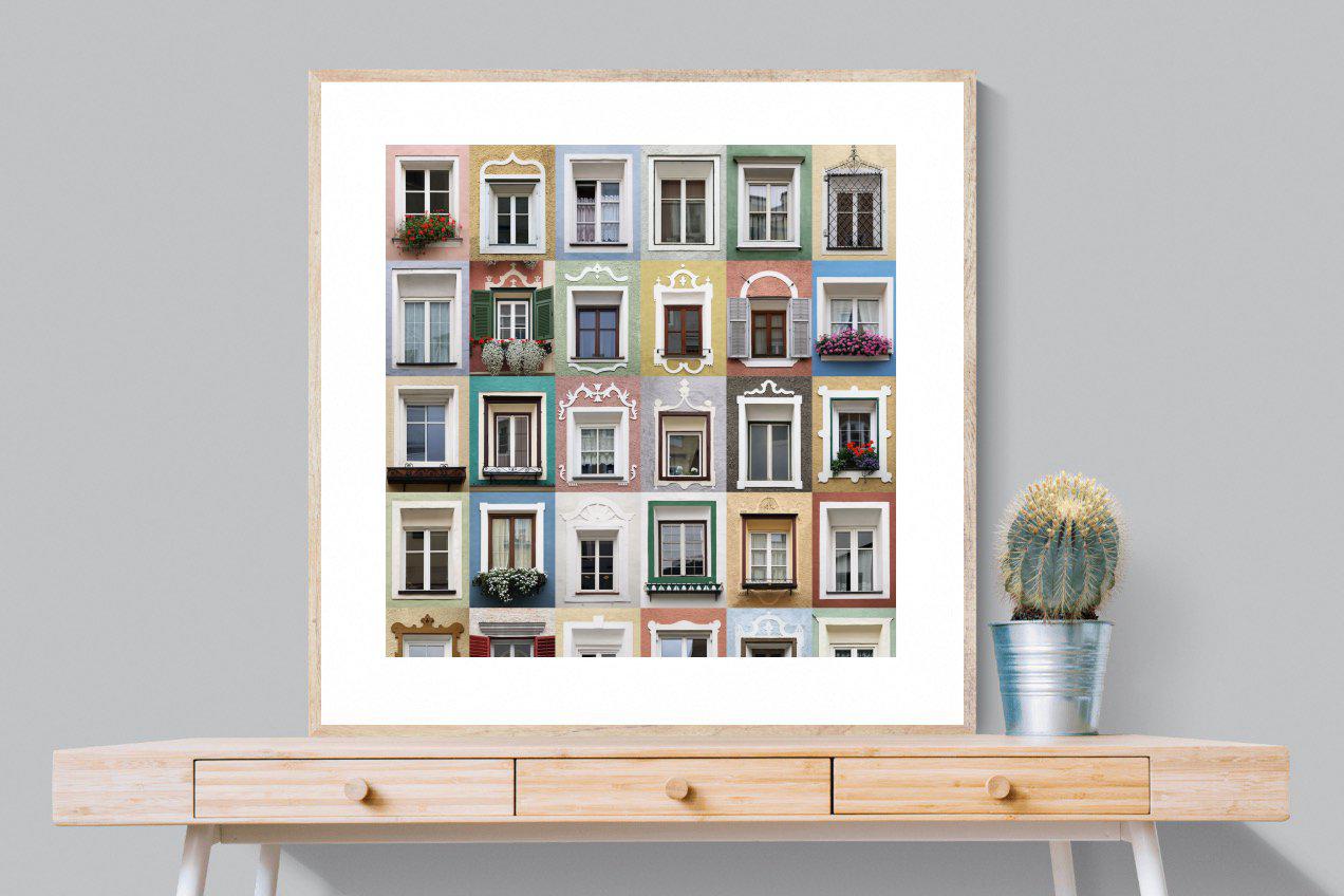 Vipiteno-Wall_Art-100 x 100cm-Framed Print-Wood-Pixalot