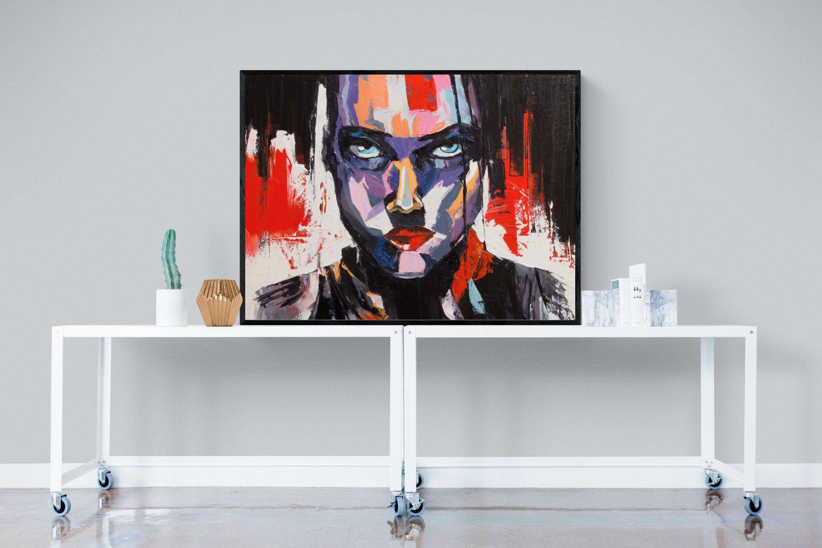 Vivid Girl-Wall_Art-120 x 90cm-Mounted Canvas-Black-Pixalot