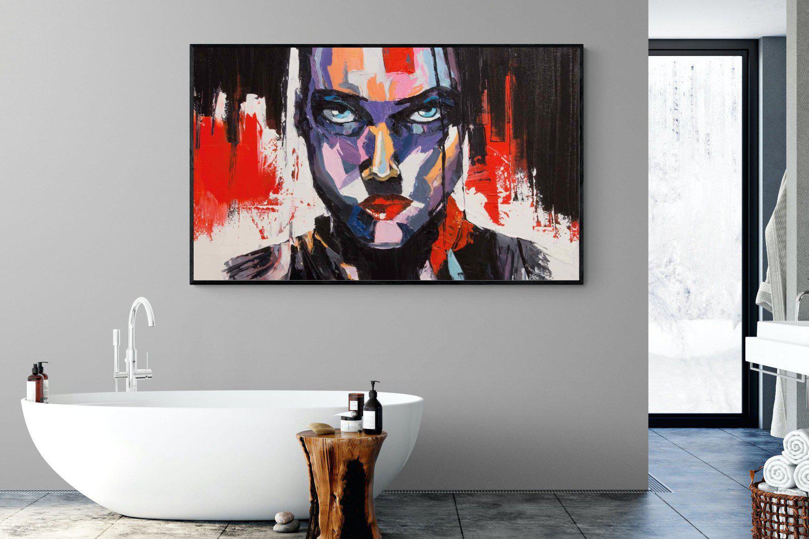 Vivid Girl-Wall_Art-180 x 110cm-Mounted Canvas-Black-Pixalot