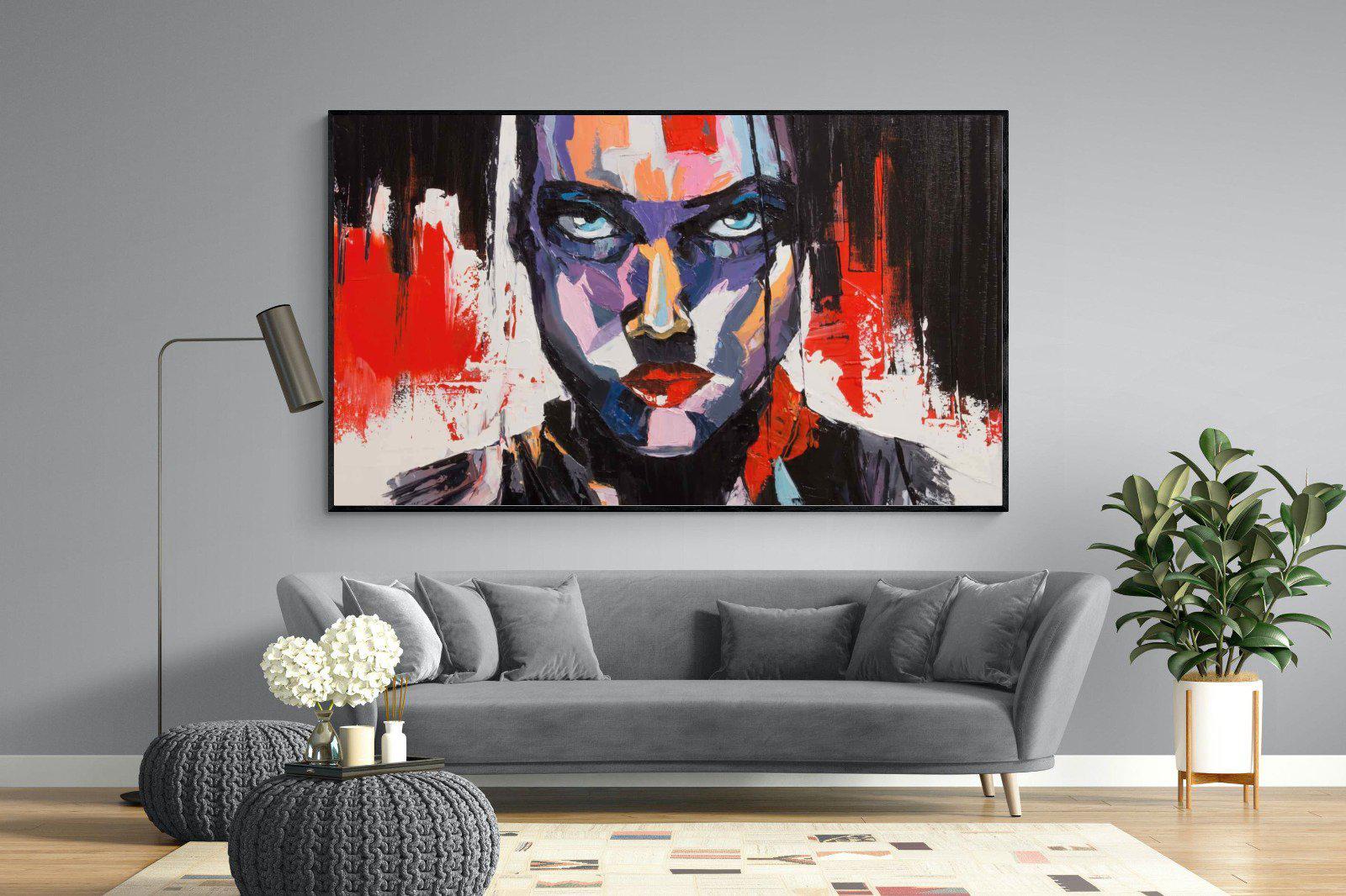 Vivid Girl-Wall_Art-220 x 130cm-Mounted Canvas-Black-Pixalot