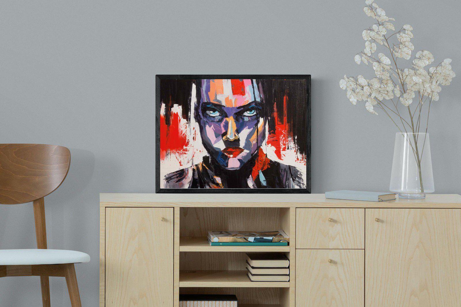 Vivid Girl-Wall_Art-60 x 45cm-Mounted Canvas-Black-Pixalot