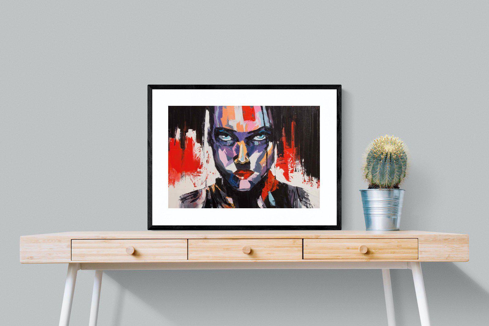 Vivid Girl-Wall_Art-80 x 60cm-Framed Print-Black-Pixalot