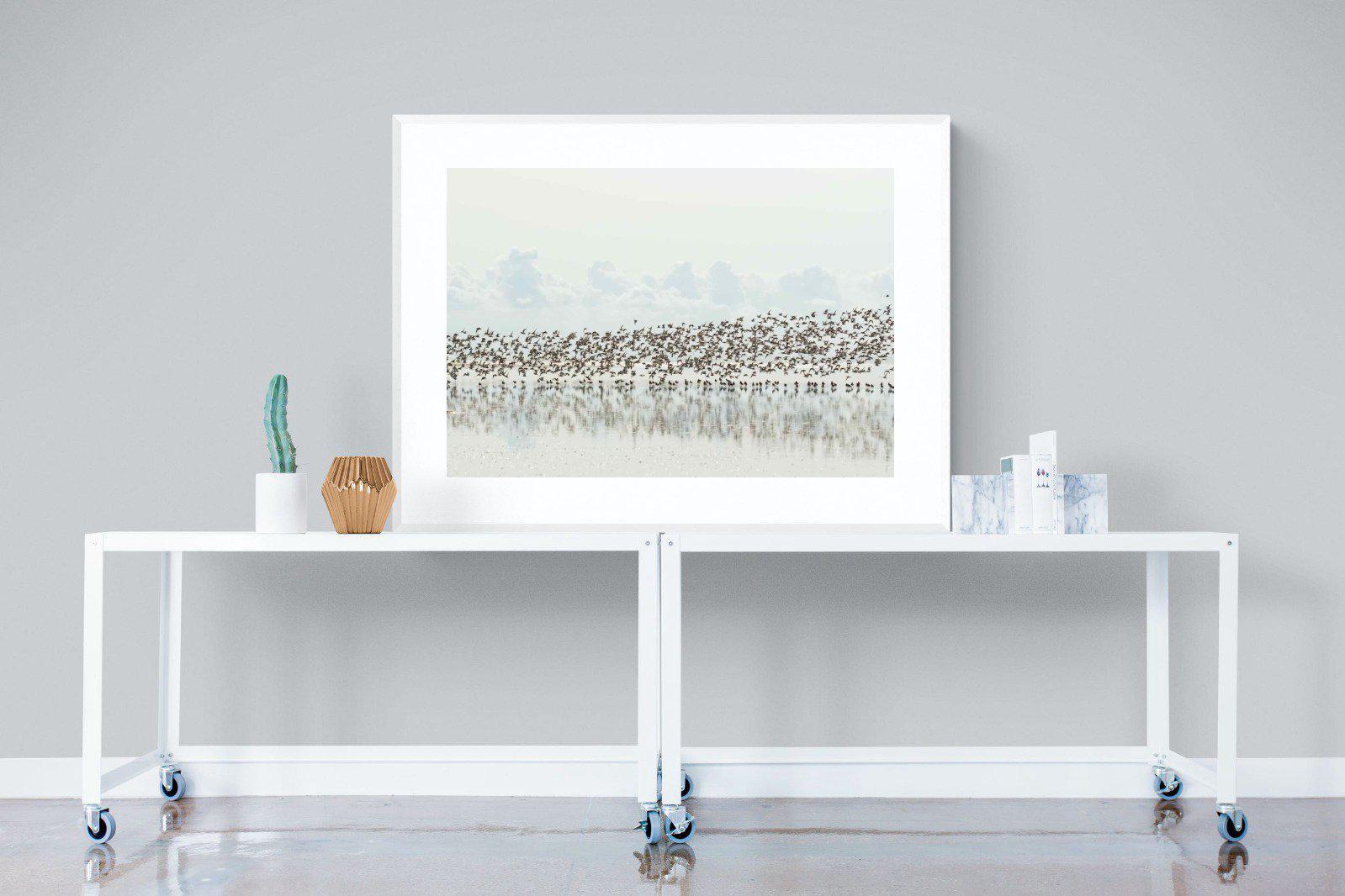 Waders-Wall_Art-120 x 90cm-Framed Print-White-Pixalot