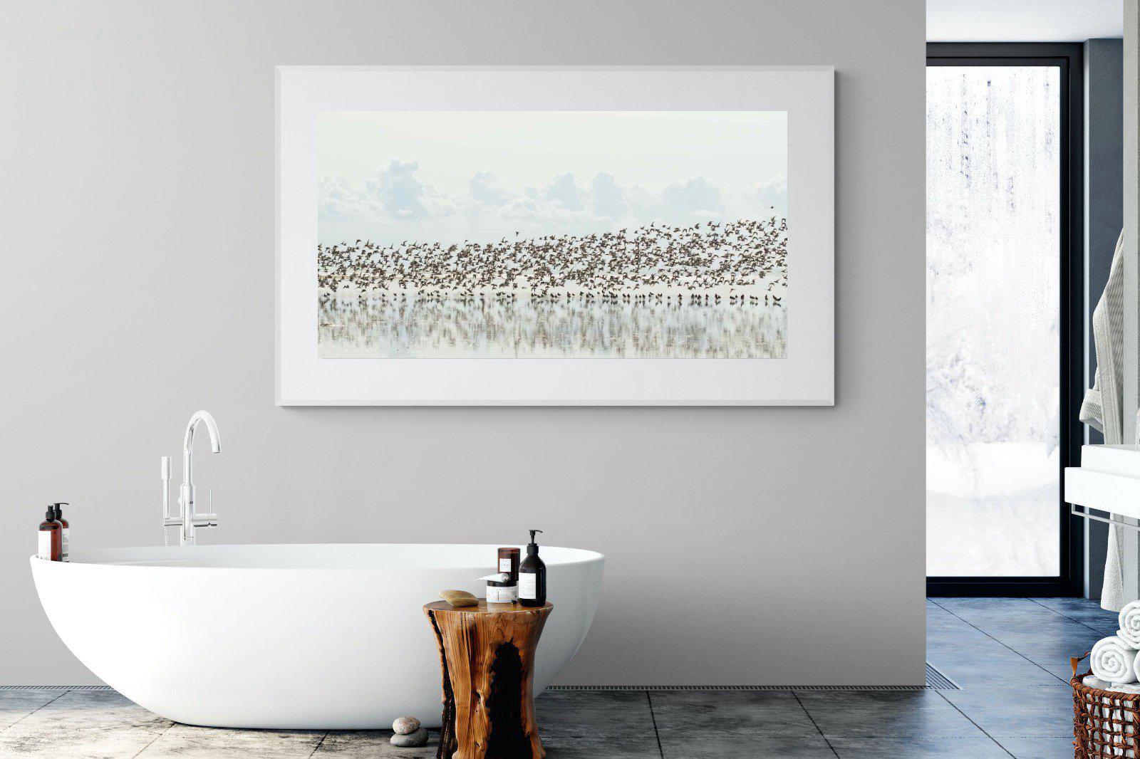 Waders-Wall_Art-180 x 110cm-Framed Print-White-Pixalot
