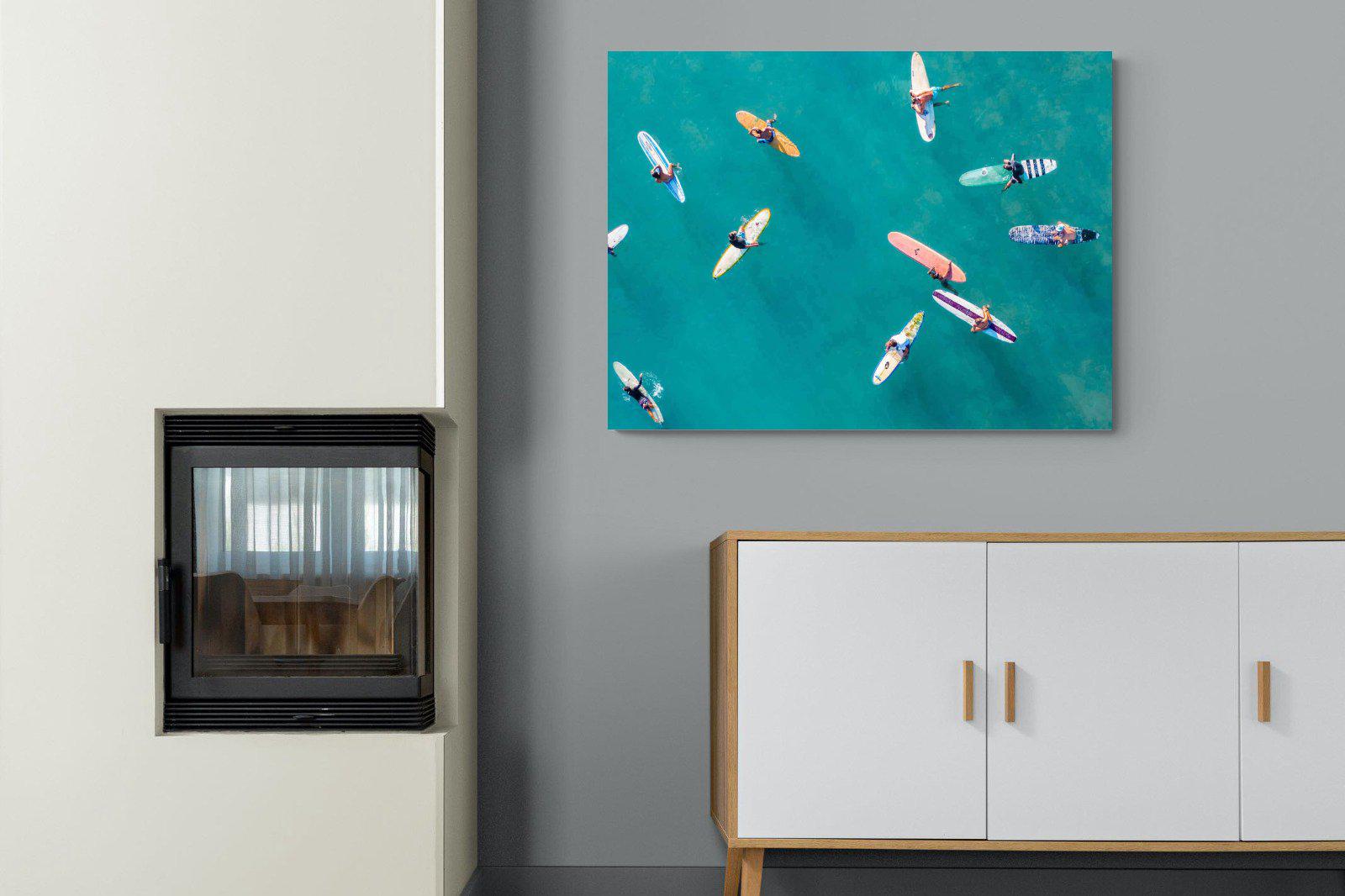 Waiting Surfers-Wall_Art-100 x 75cm-Mounted Canvas-No Frame-Pixalot